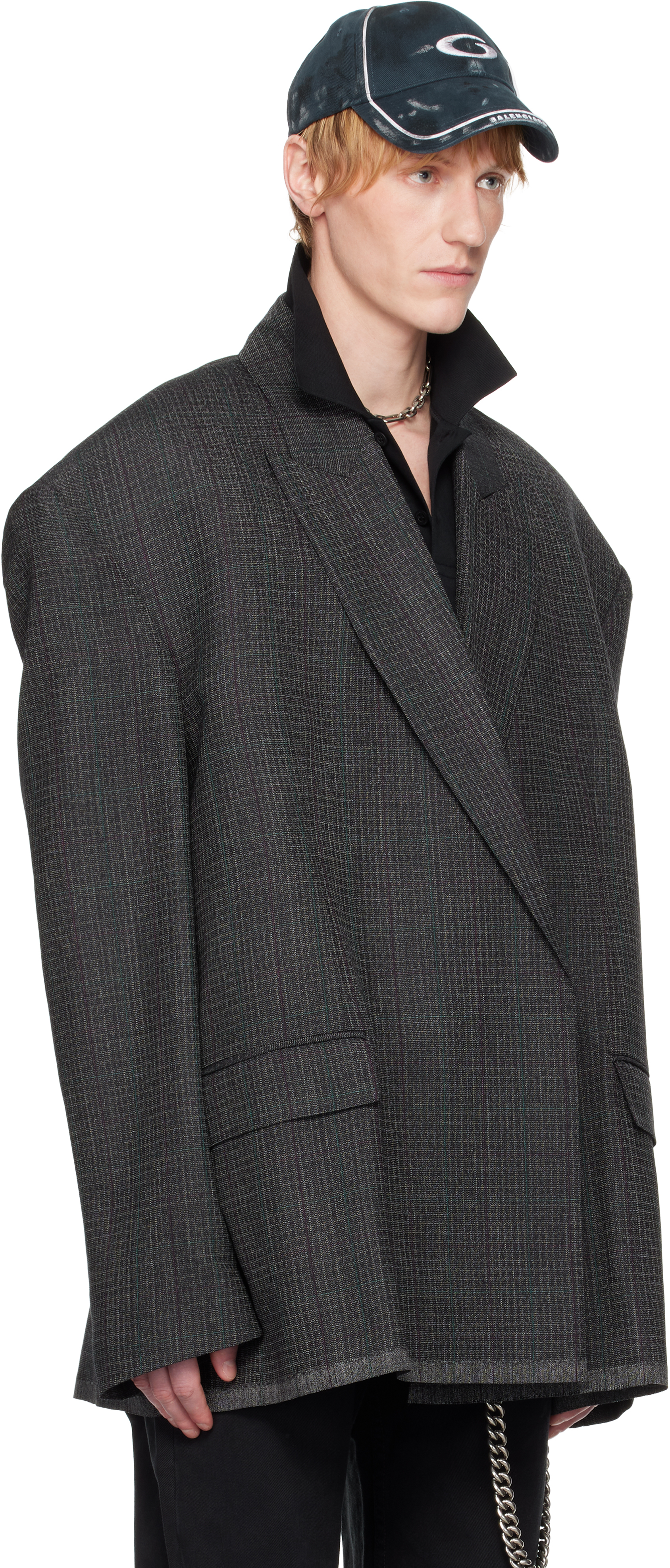 Balenciaga Gray Seamless Tailored Blazer In 1077