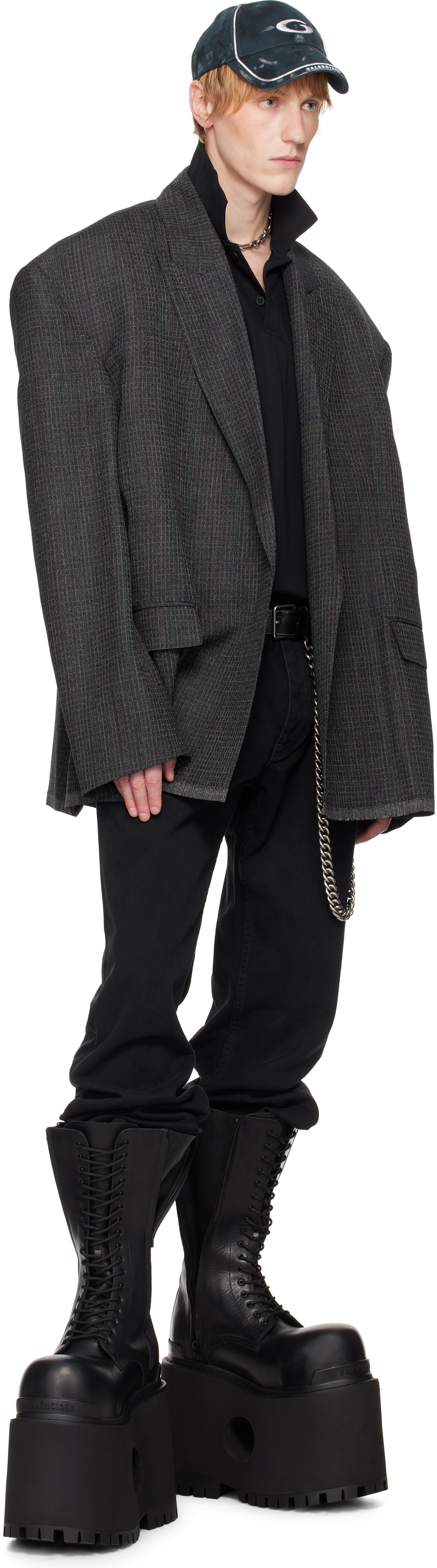 Balenciaga Gray Seamless Tailored Blazer In 1077