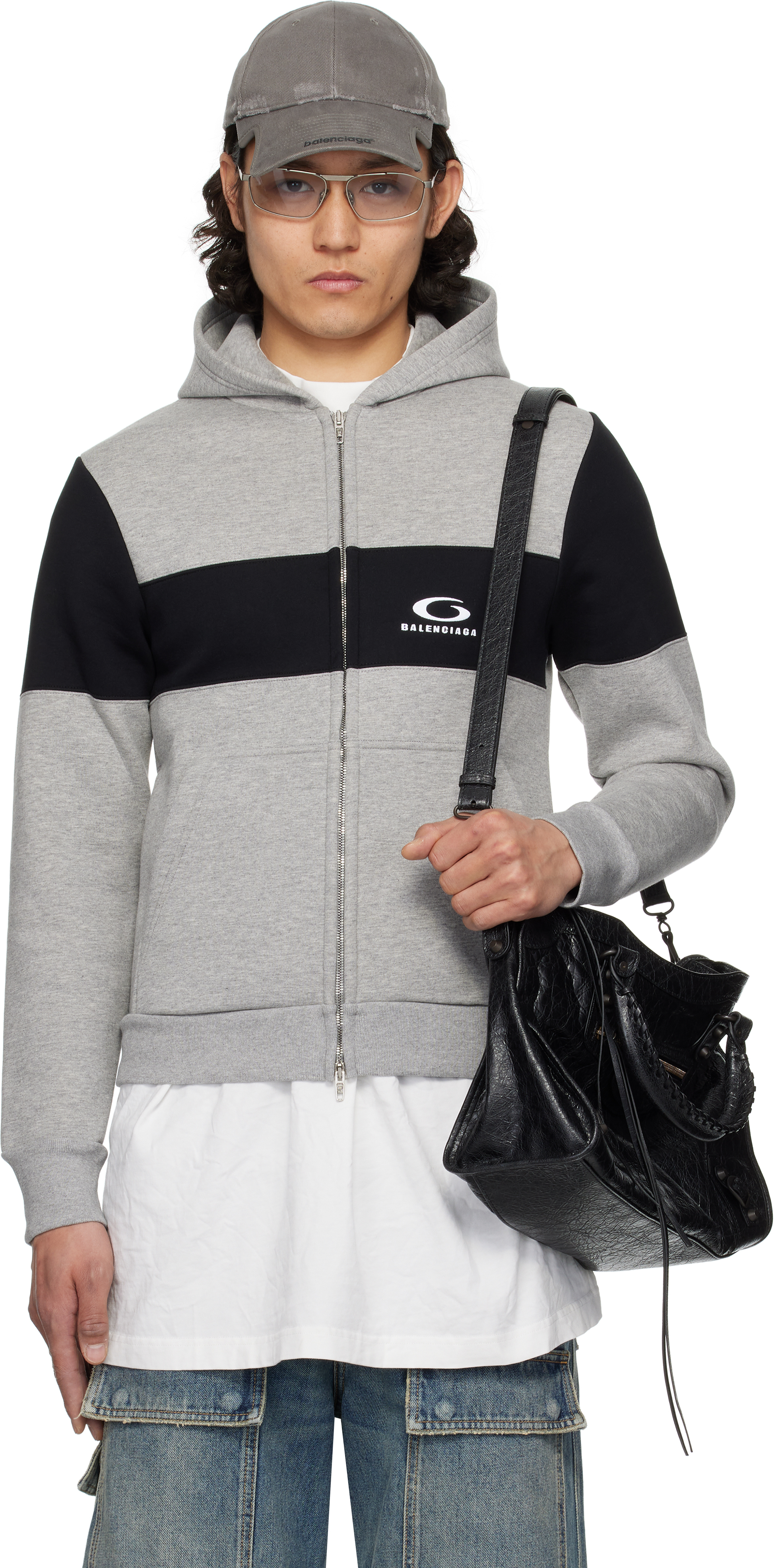 スポーティー♪【BALENCIAGA】テクニカルジャージ フーディ 3b Sports Icon Tracksuit Jacket in Black | Balenciaga US