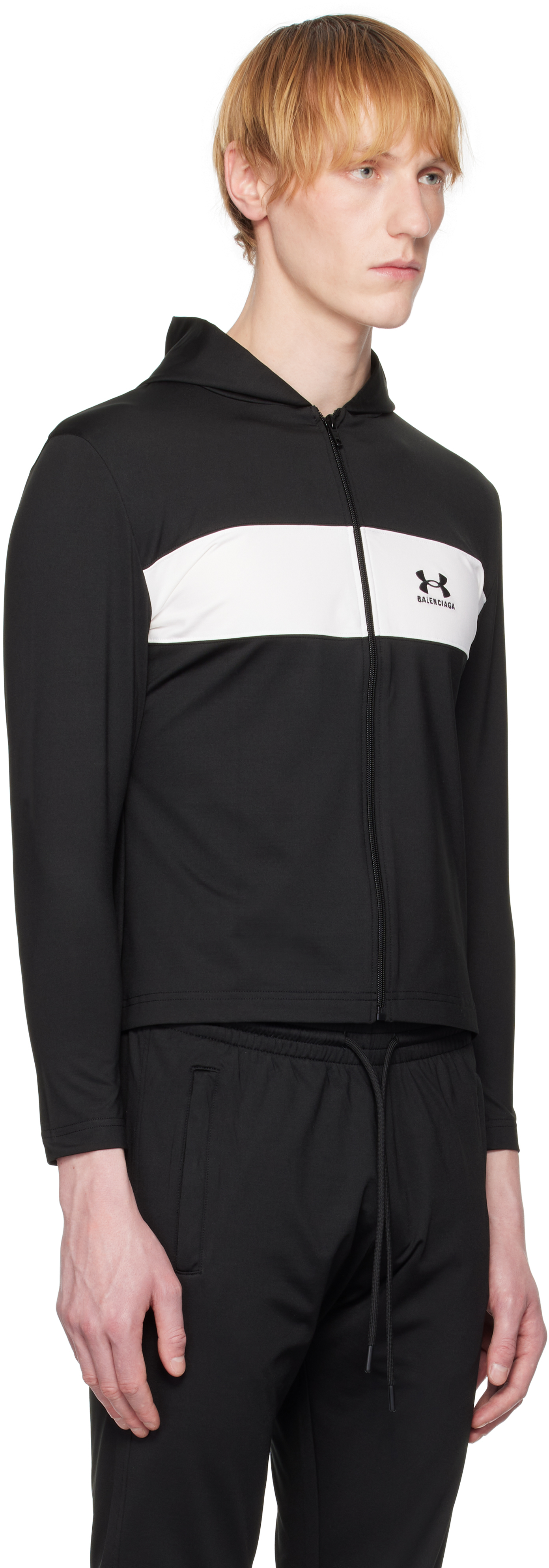 Shop Balenciaga Black Under Armour Edition Sweatsuit Hoodie In 8482