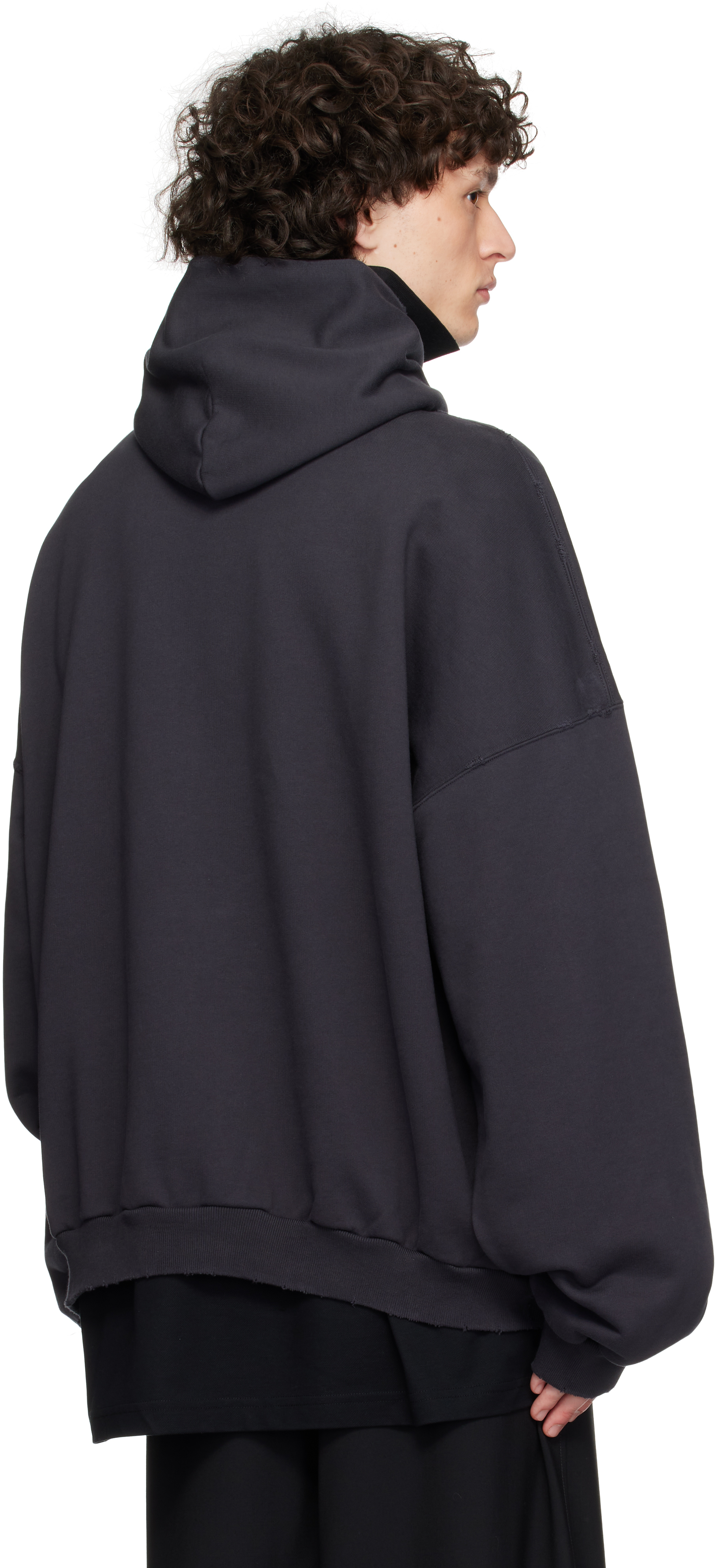 Balenciaga Black Optical Hoodie Large Fit Hoodie In 9034