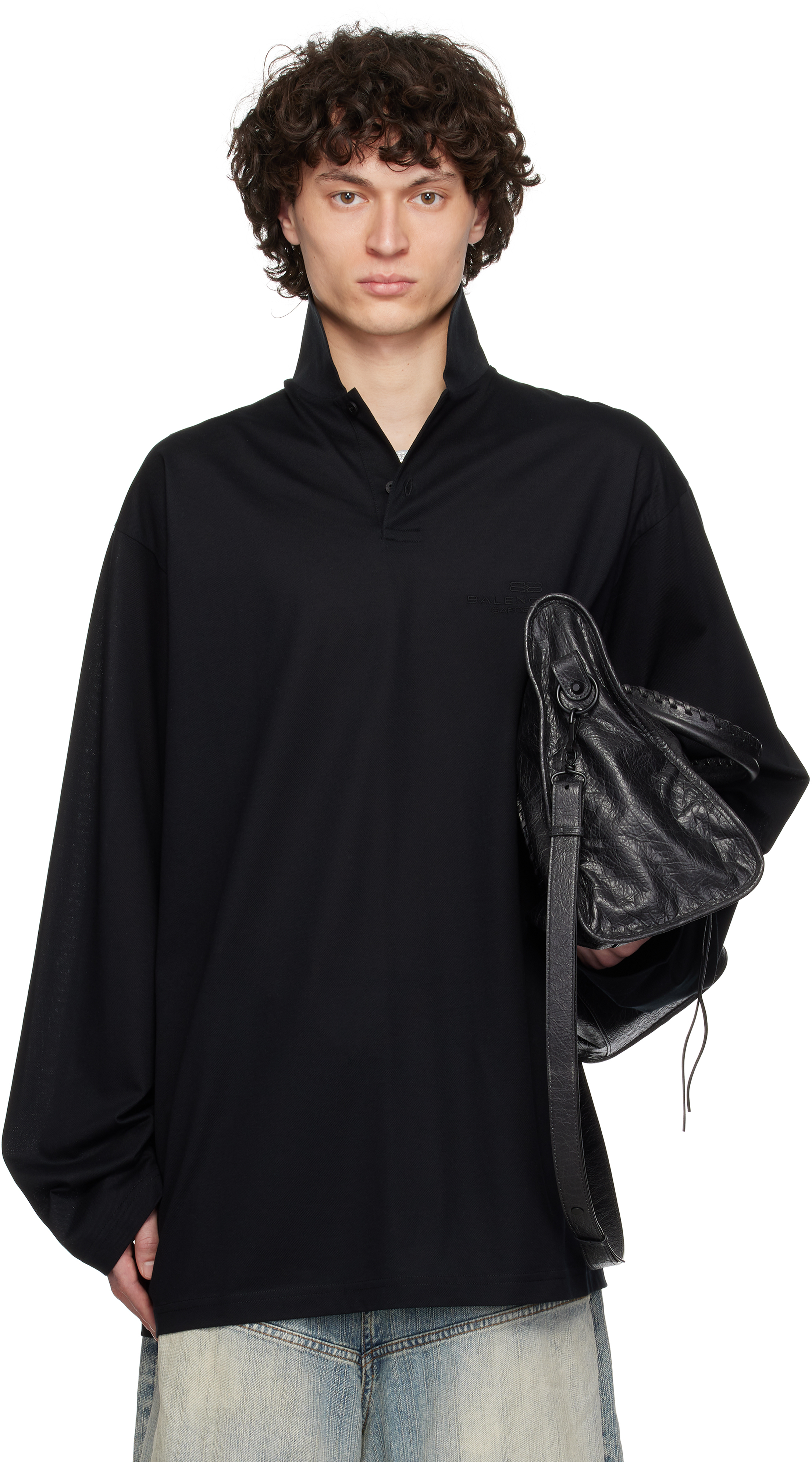 Black BB Classic Long Sleeve Polo