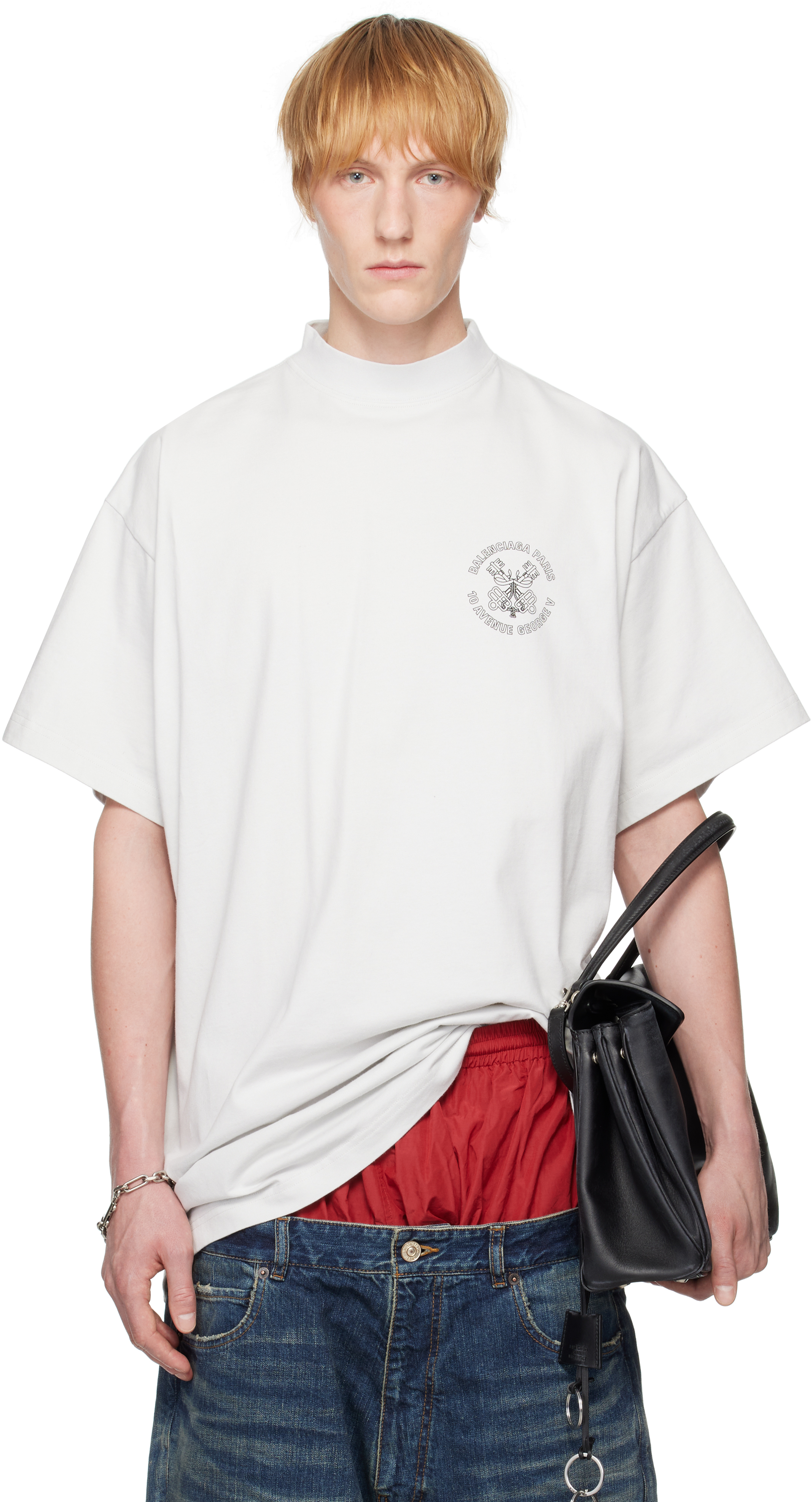 Gray Oversized Key Crest T-shirt