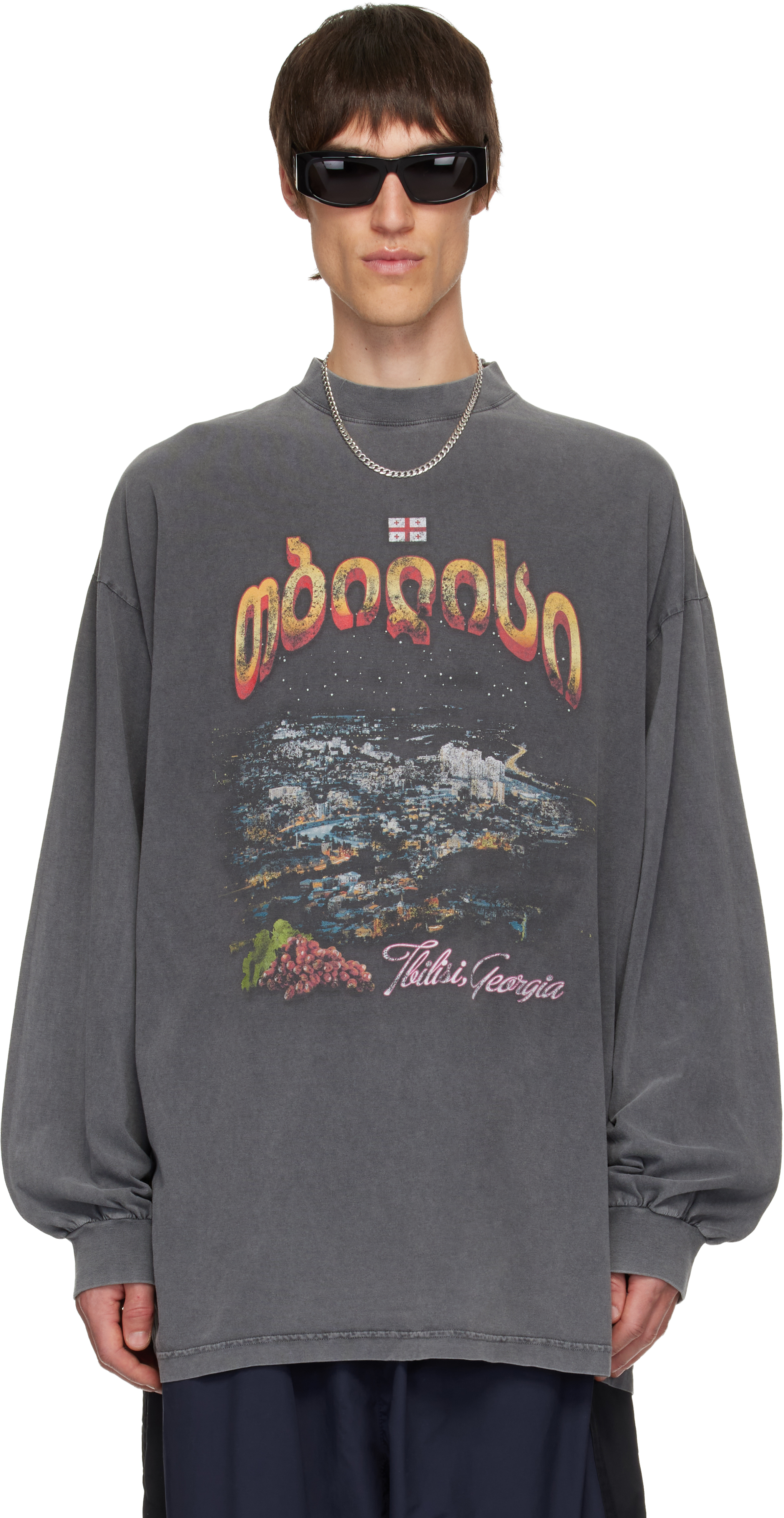 Balenciaga: グレー Tblisi 長袖Tシャツ | SSENSE 日本