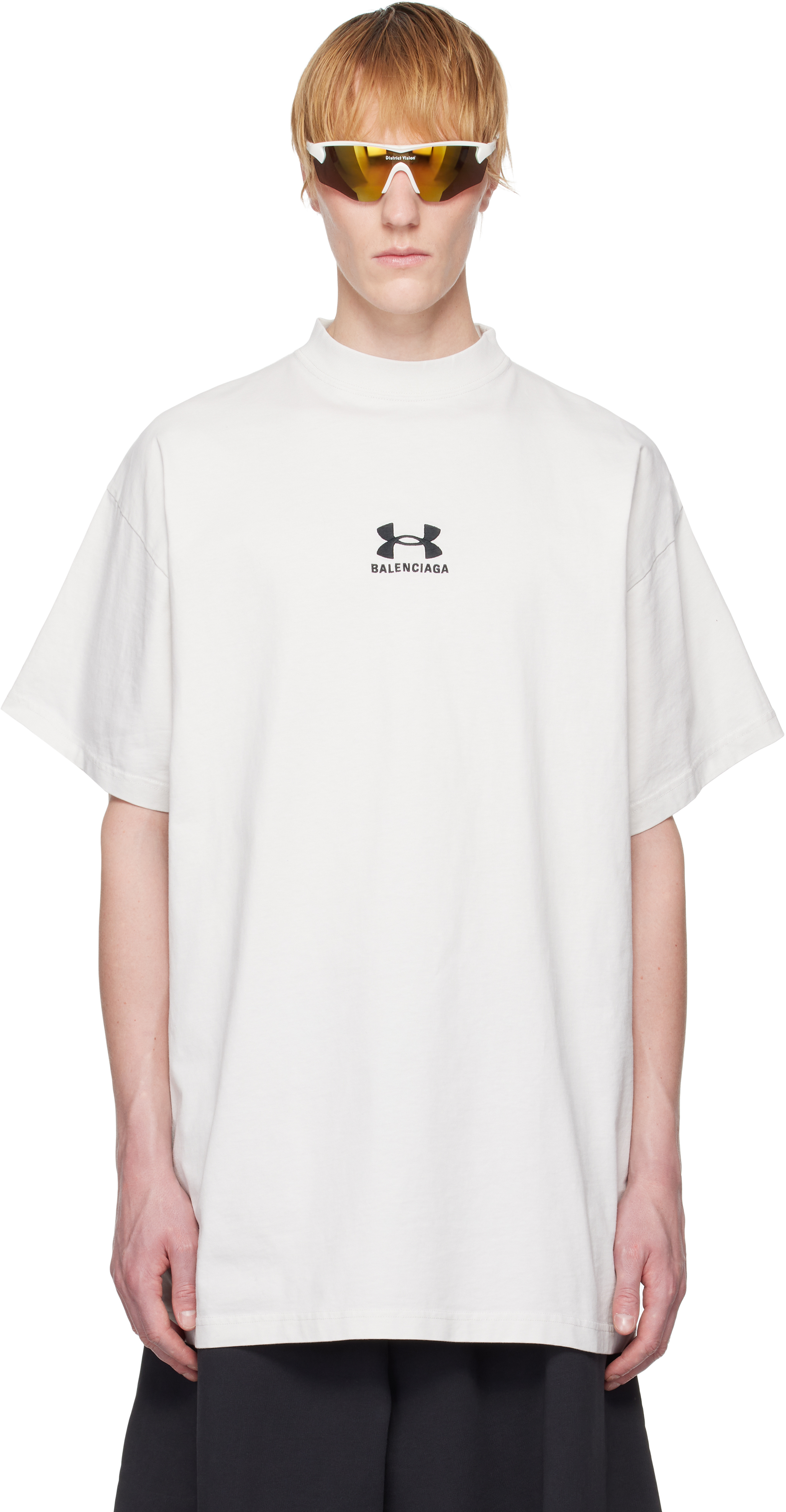 Balenciaga Chalk Cottonx Under Armour Oversize T-shirt In 9081
