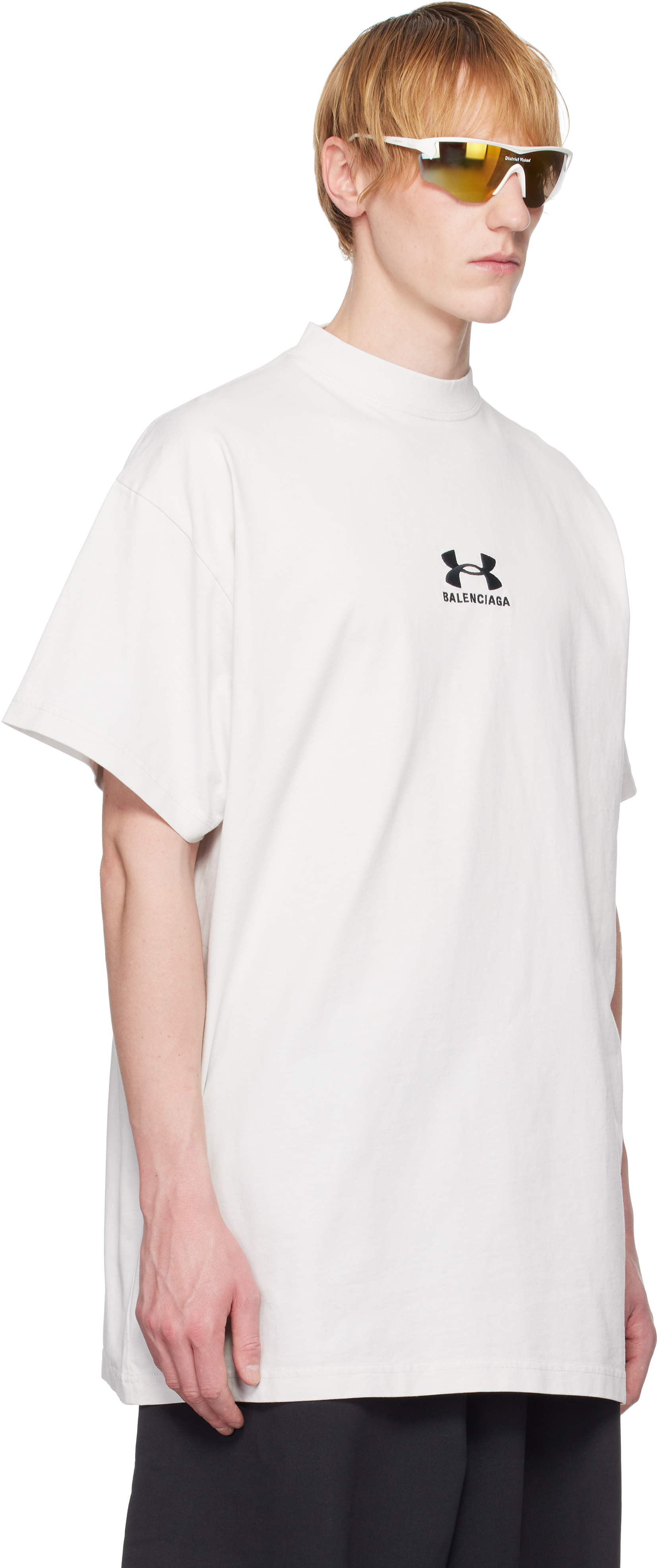 Balenciaga Chalk Cottonx Under Armour Oversize T-shirt In 9081
