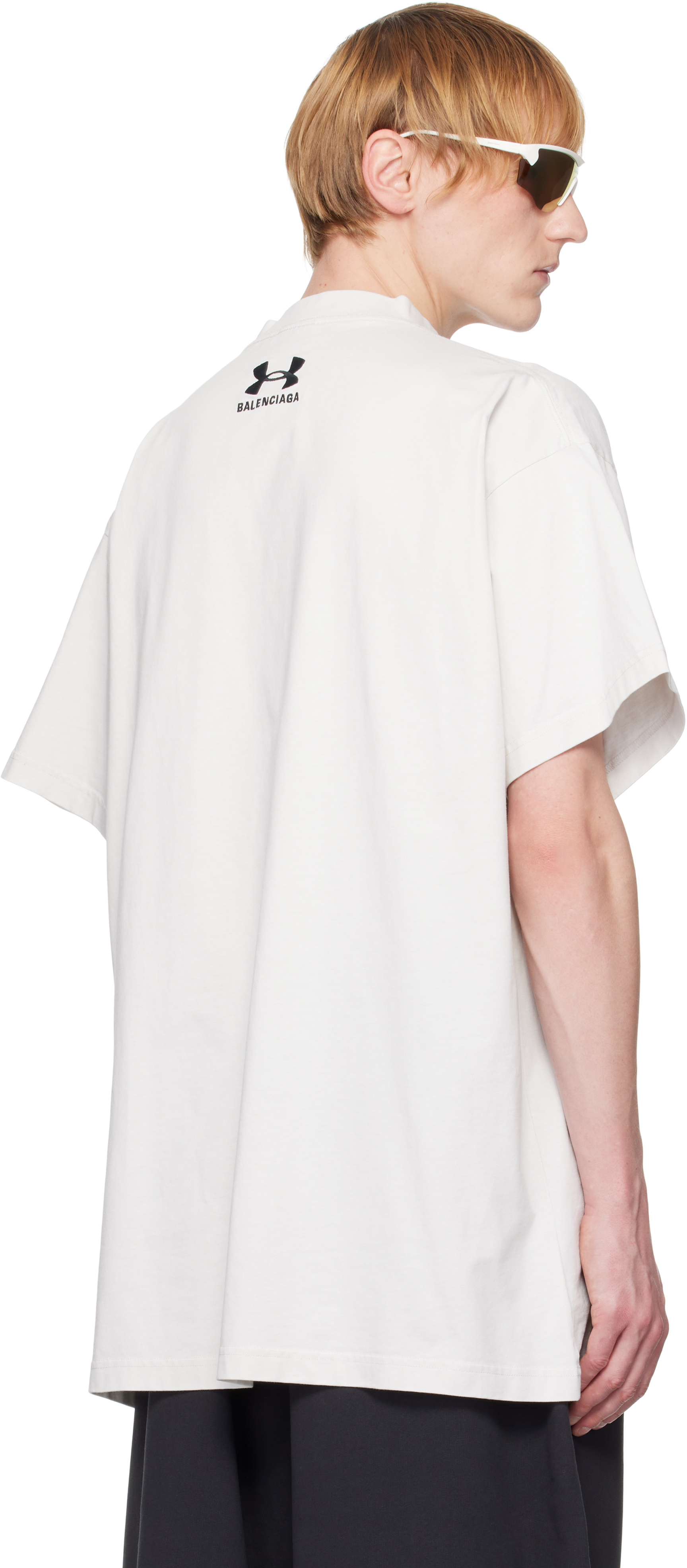 Balenciaga Chalk Cottonx Under Armour Oversize T-shirt In 9081