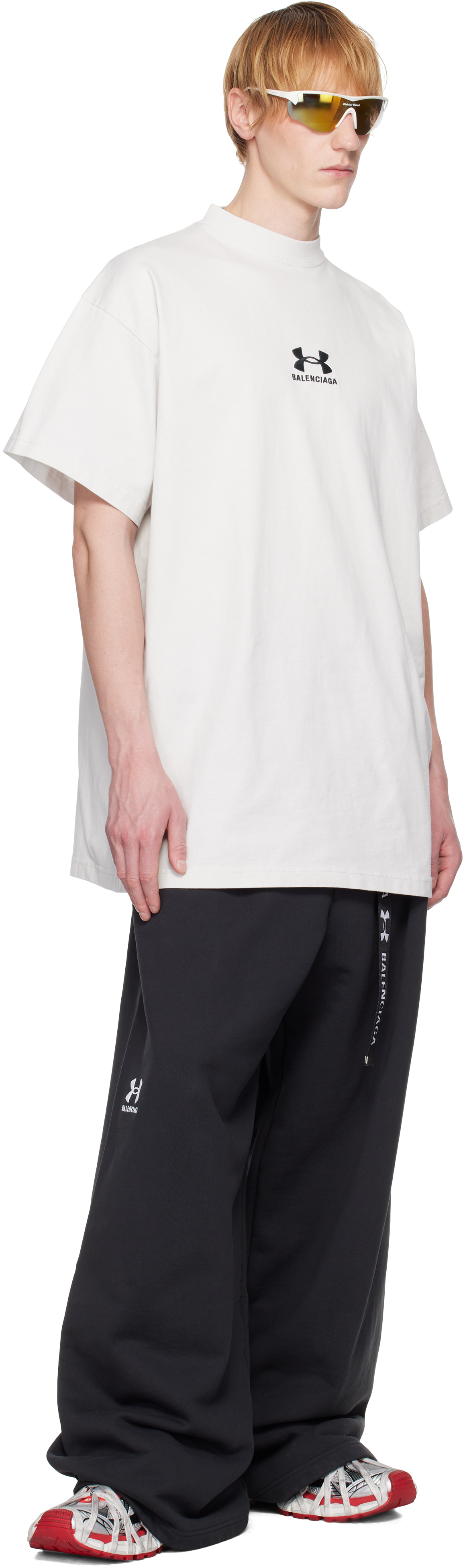 Balenciaga Chalk Cottonx Under Armour Oversize T-shirt In 9081