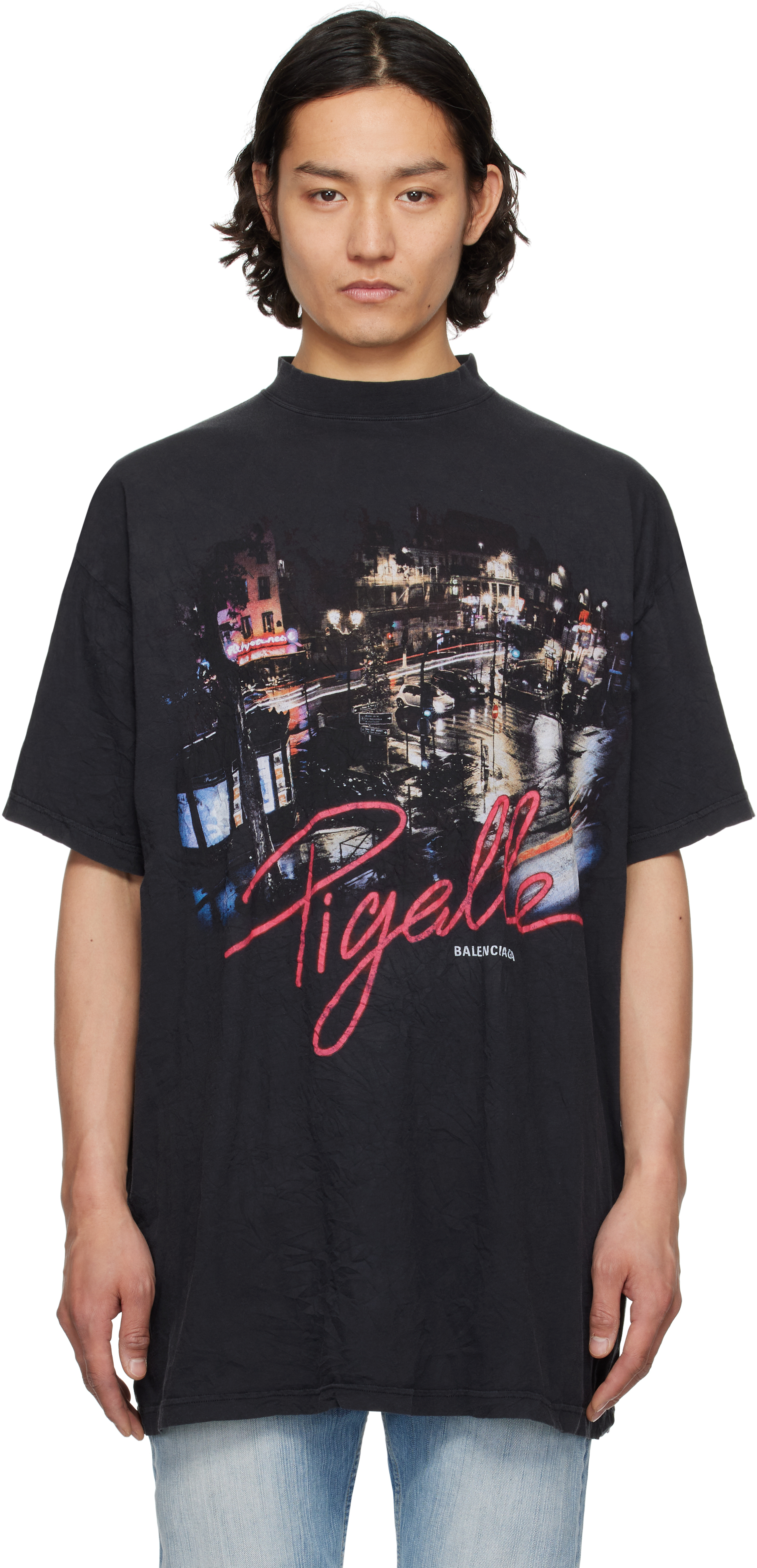 Tシャツ・カットソー Balenciaga PIGALLE LOGO T-SHIRT Balenciaga Pigalle oversized printed T-shirt Balenciaga