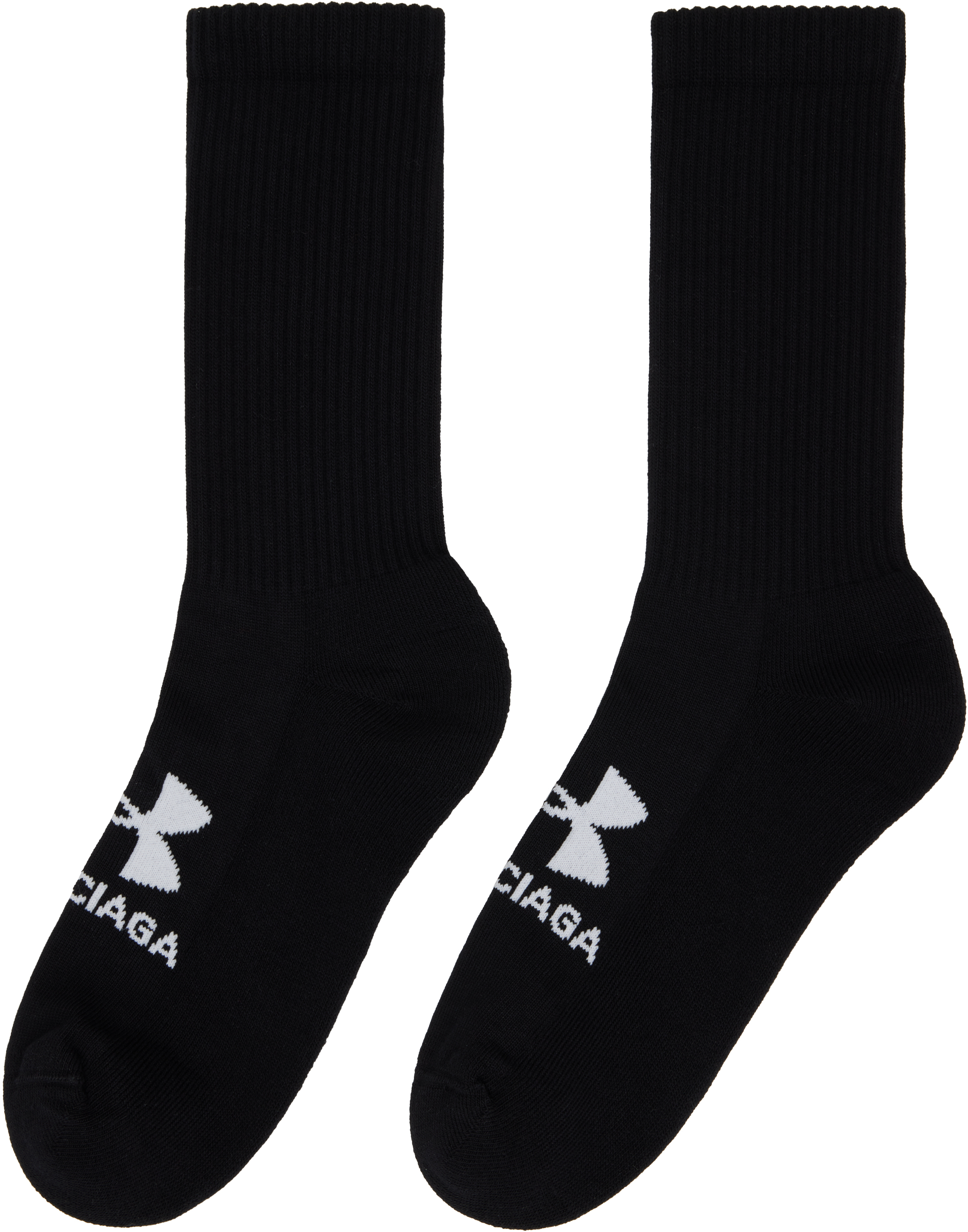 Balenciaga Black Under Armour Edition Tennis Socks In 1077