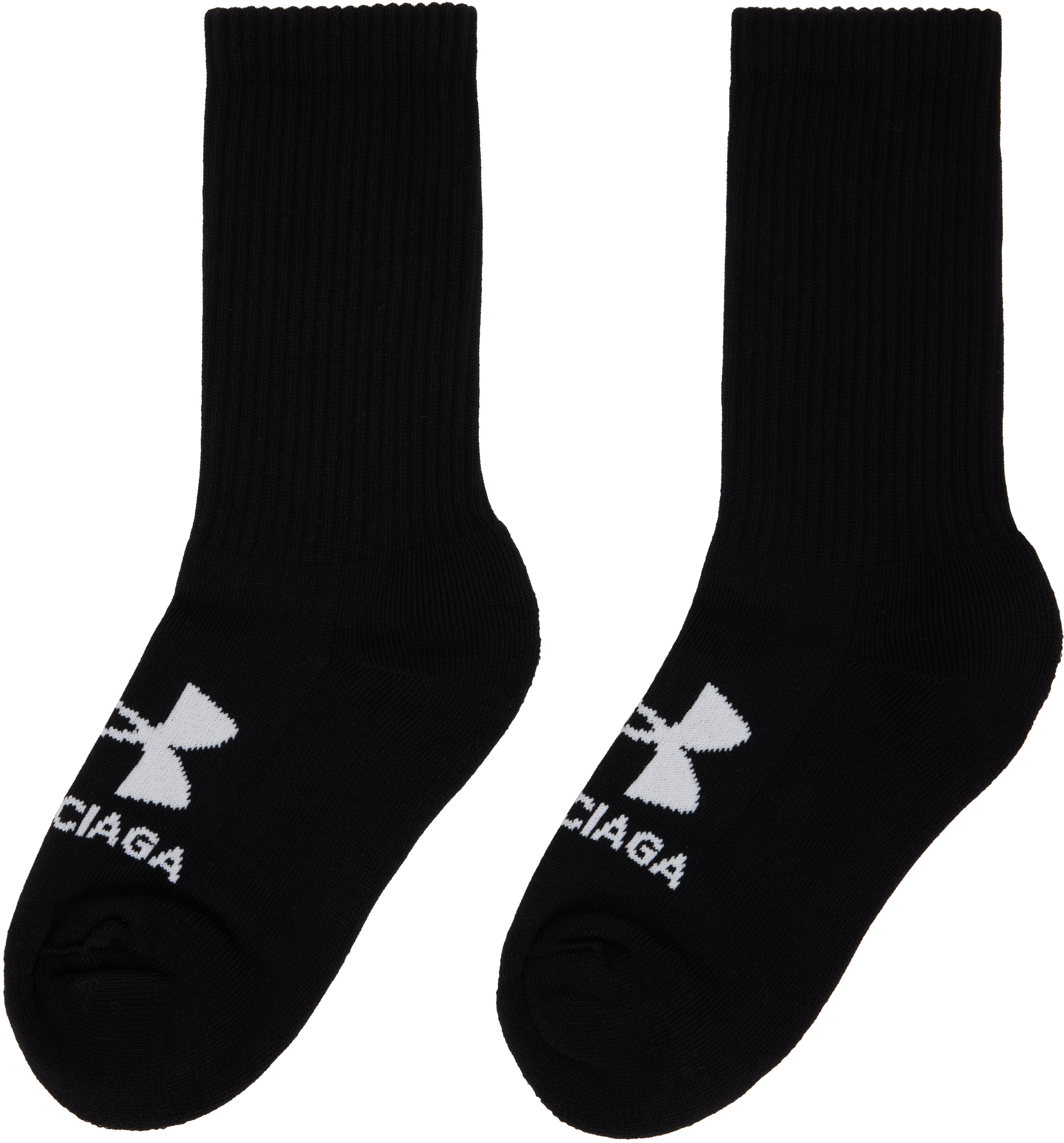 Balenciaga Black Under Armour Edition Tennis Socks In 1077