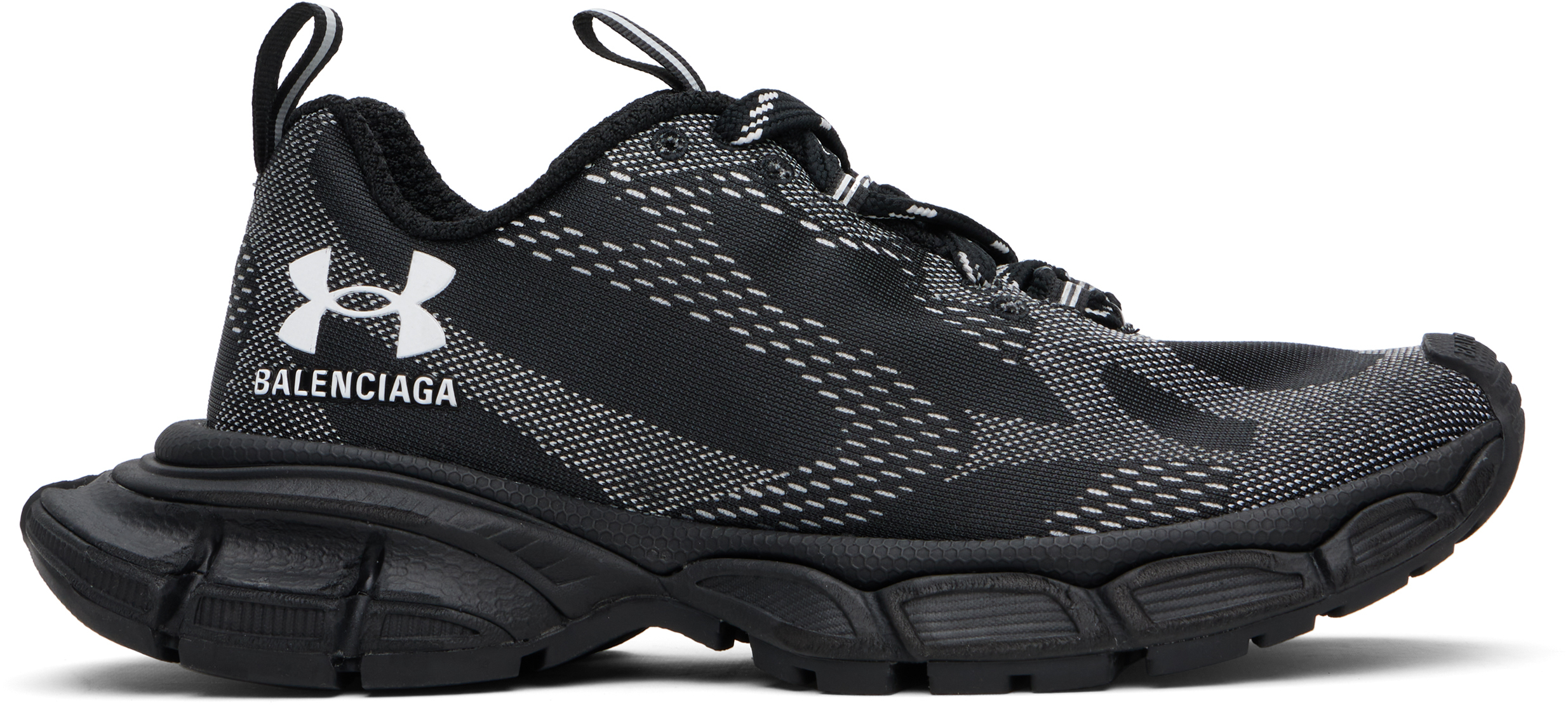 Balenciaga: Black Under Armour Edition 3XL Knit Sneakers Balenciaga: Black Under Armour Edition 3XL Knit Sneakers