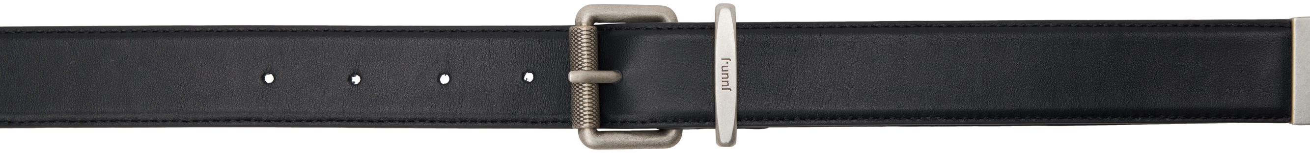 Juun. J Black Logo-Engraved Belt