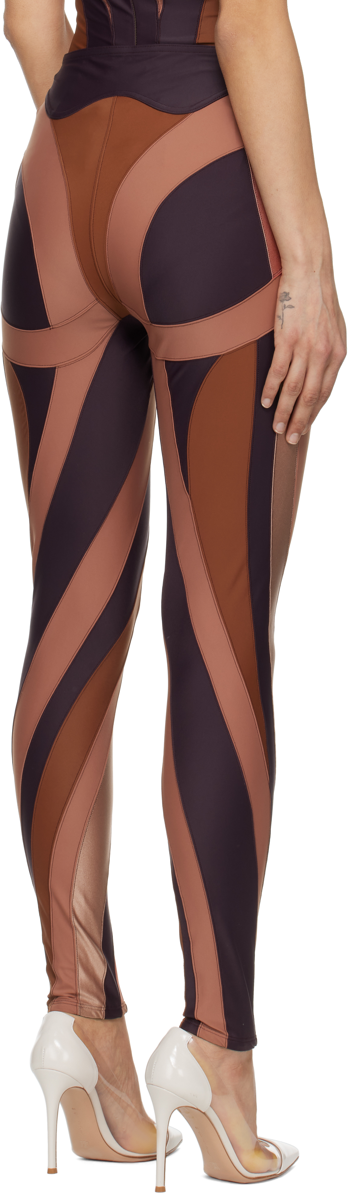 Mugler Ssense Exclusive Pink Eco Sport Lycra Leggings In T7035 Dk Rais Sie Dk