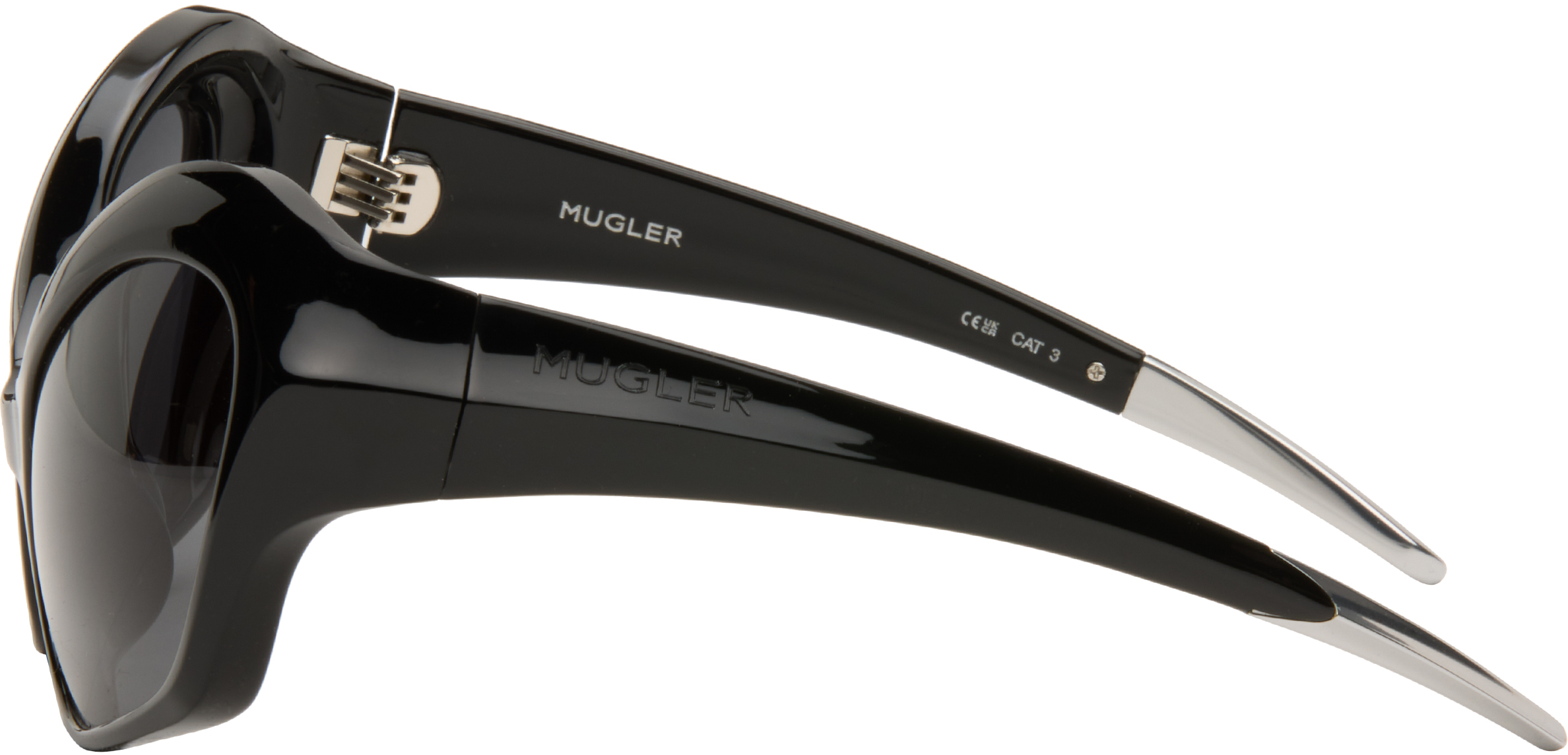 Mugler Black Cat Eye Sunglasses In Black