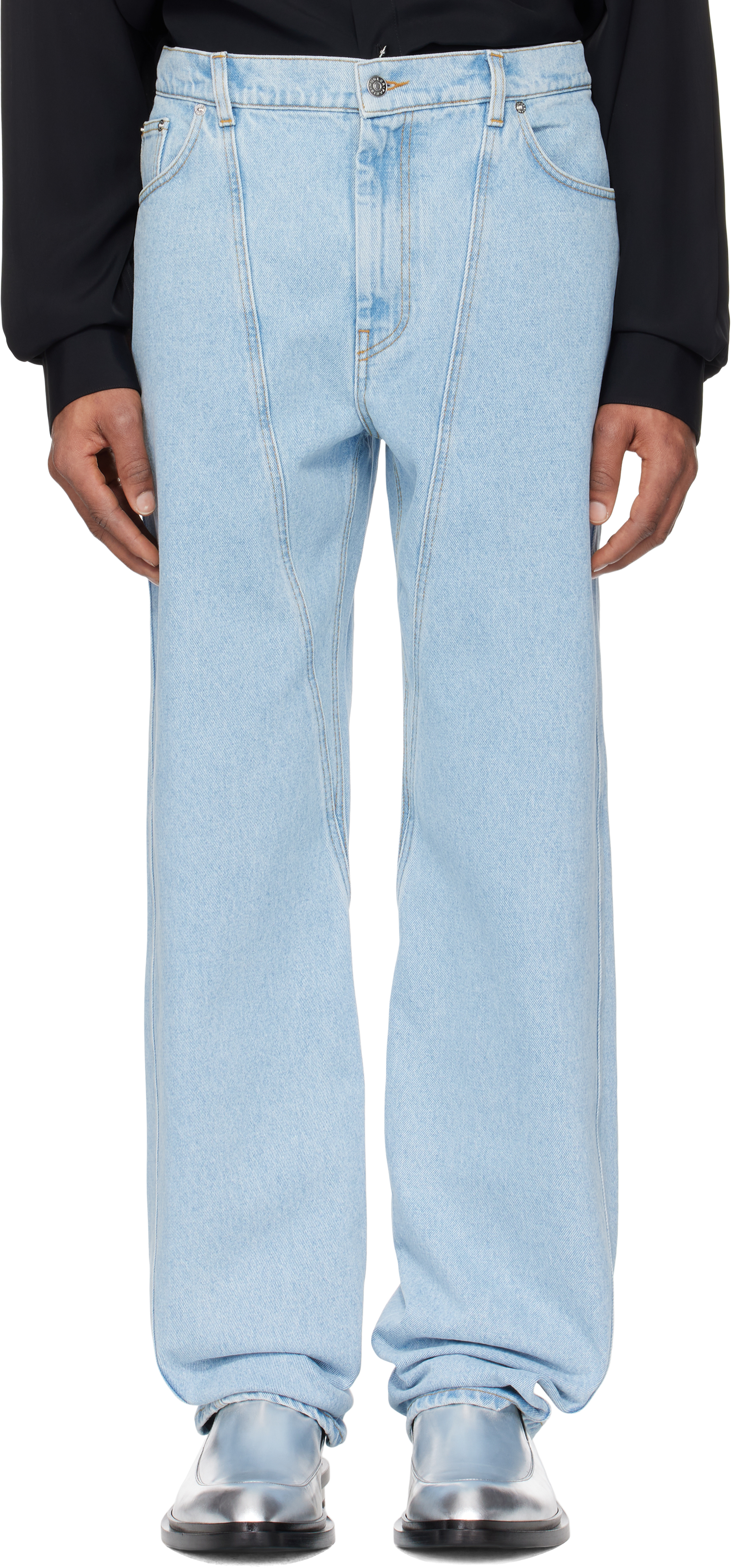 MUGLER デニムジーンズ MUGLER - Laser Snake Denim High Rise Zip Jeans Mugler