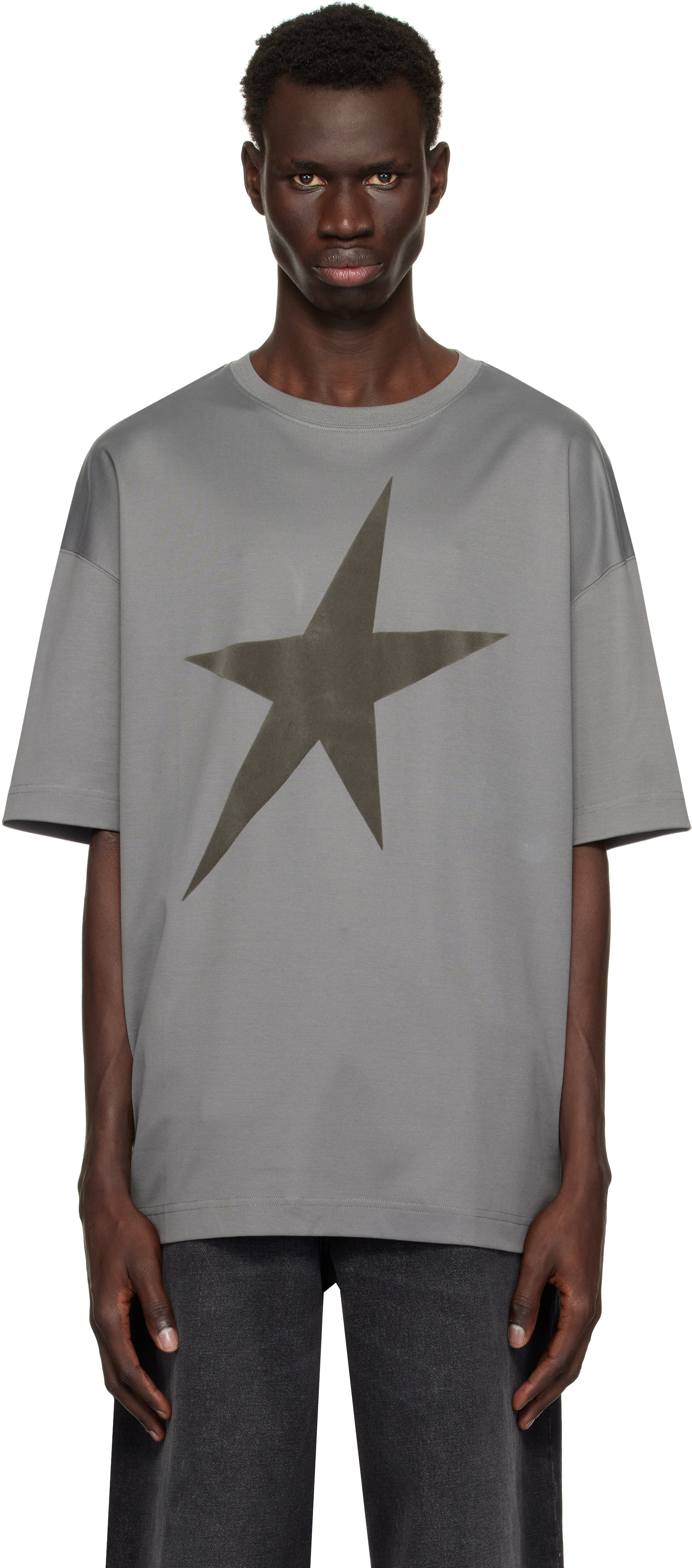 希少MUGLER メッシュ 星柄 オーバーサイズTシャツ