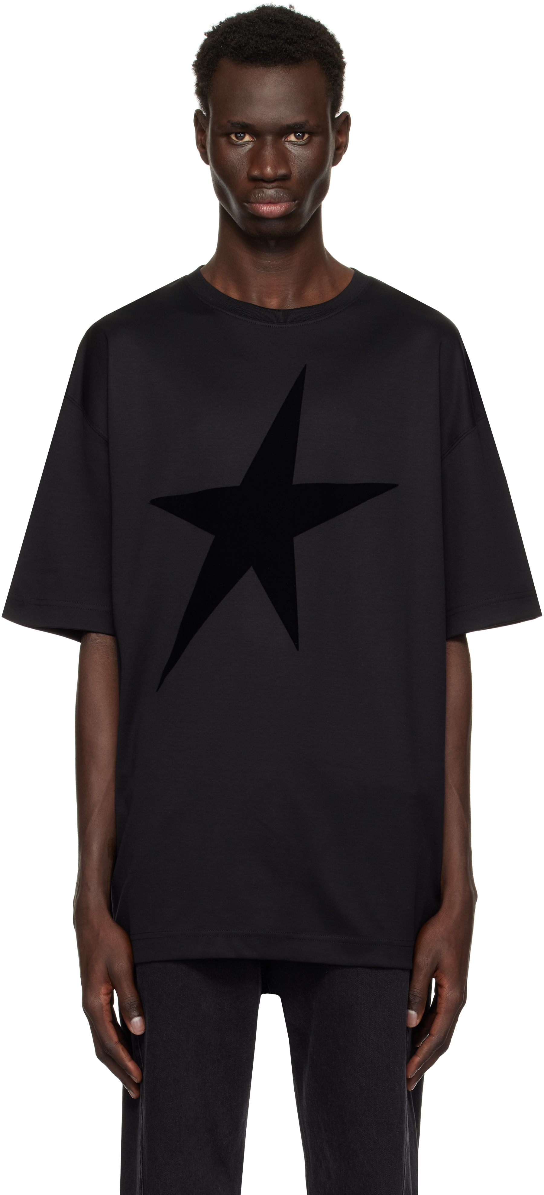 Thierry Mugler Glitter Logo Printed T Shirt Black M | PLAYFUL