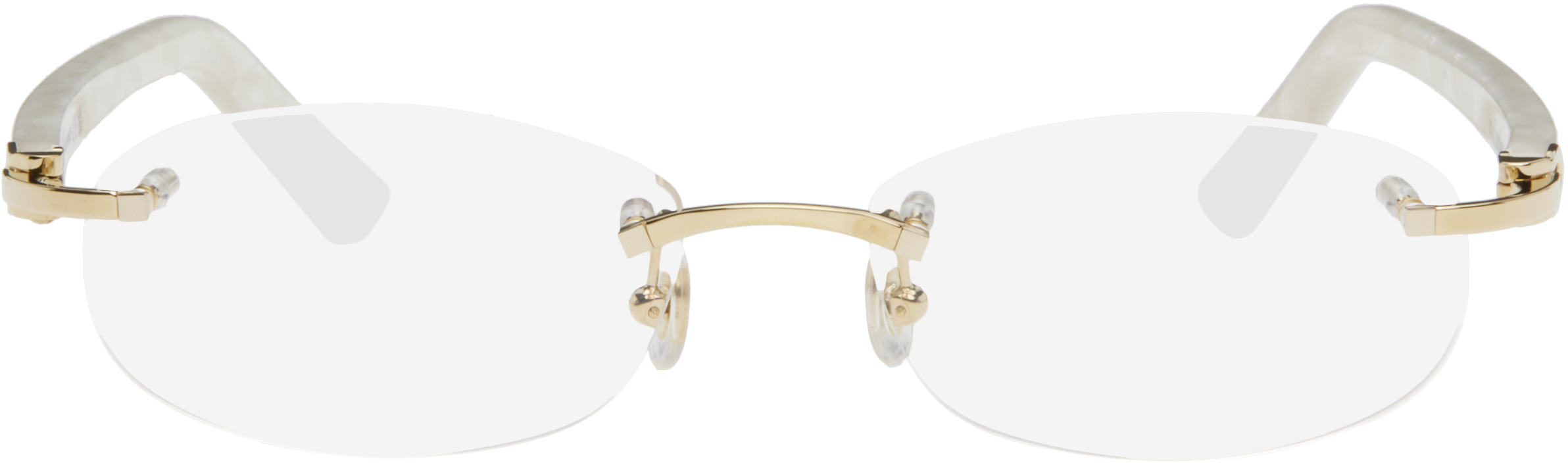 Gold Rimless Oval Glasses