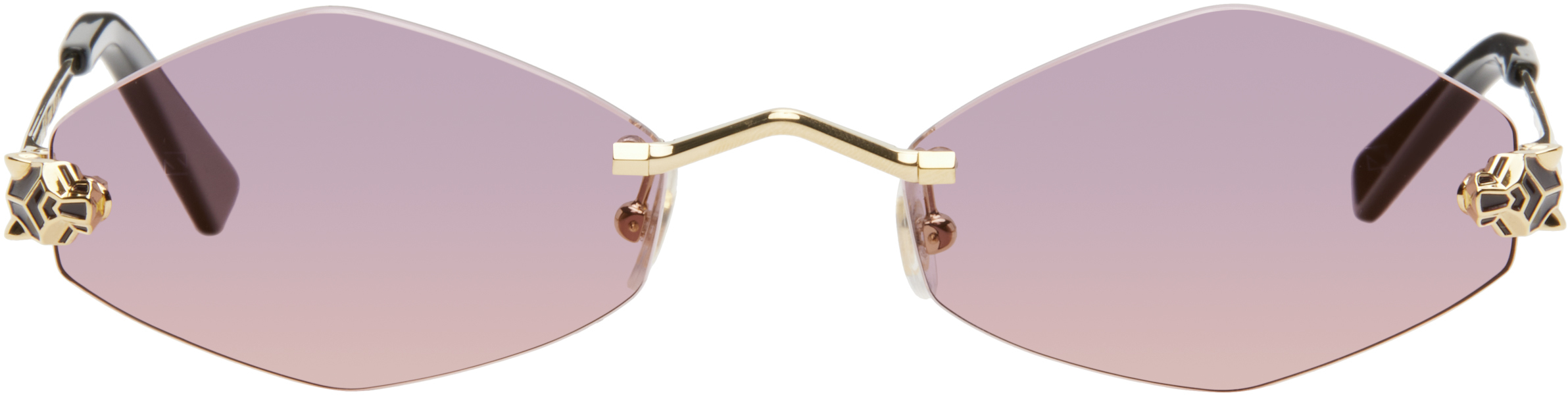 Gold 'Panthère de Cartier' Sunglasses