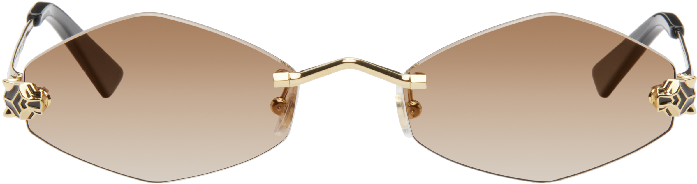 Gold 'Panthère de Cartier' Sunglasses