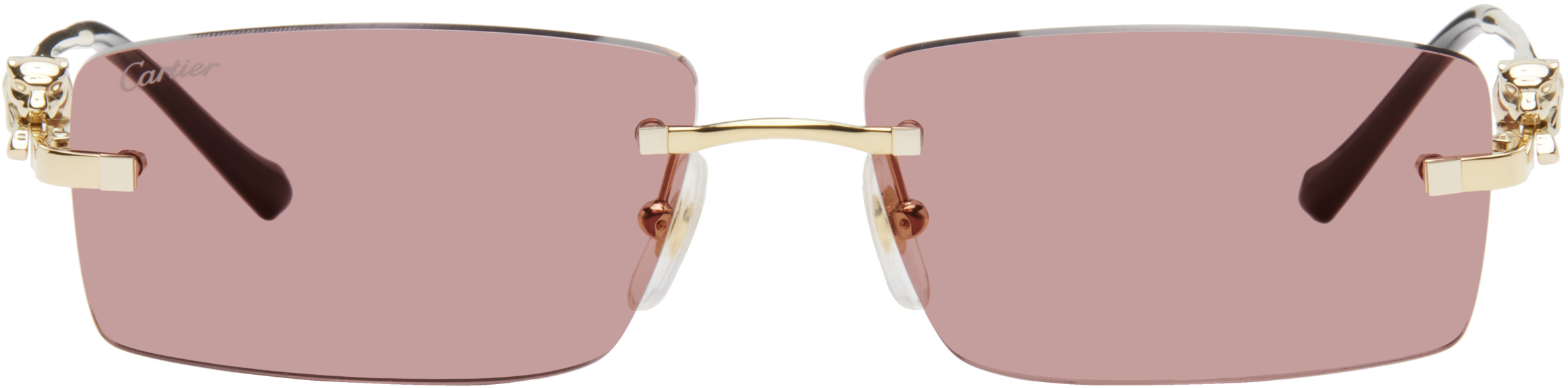 Gold 'Panthère de Cartier' Sunglasses