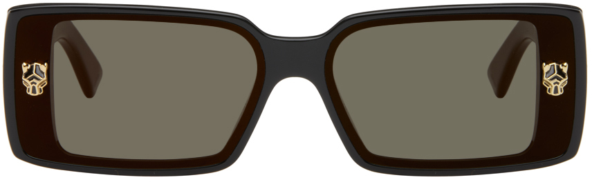 Black Panthère Rectangle Acetate Sunglasses