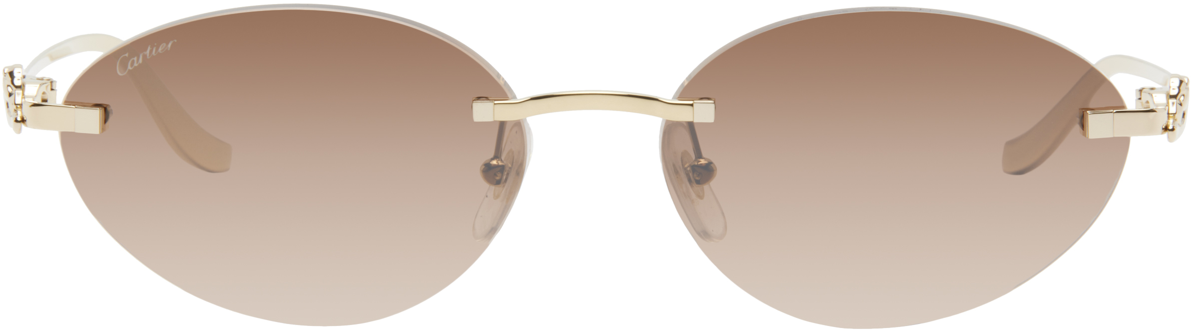 Gold 'Panthère de Cartier' Sunglasses