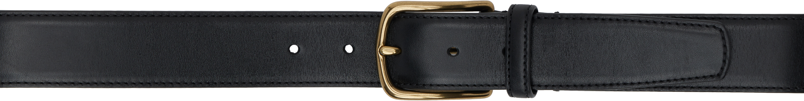 Officine Creative Black Oc Strip 04 Belt In Nero