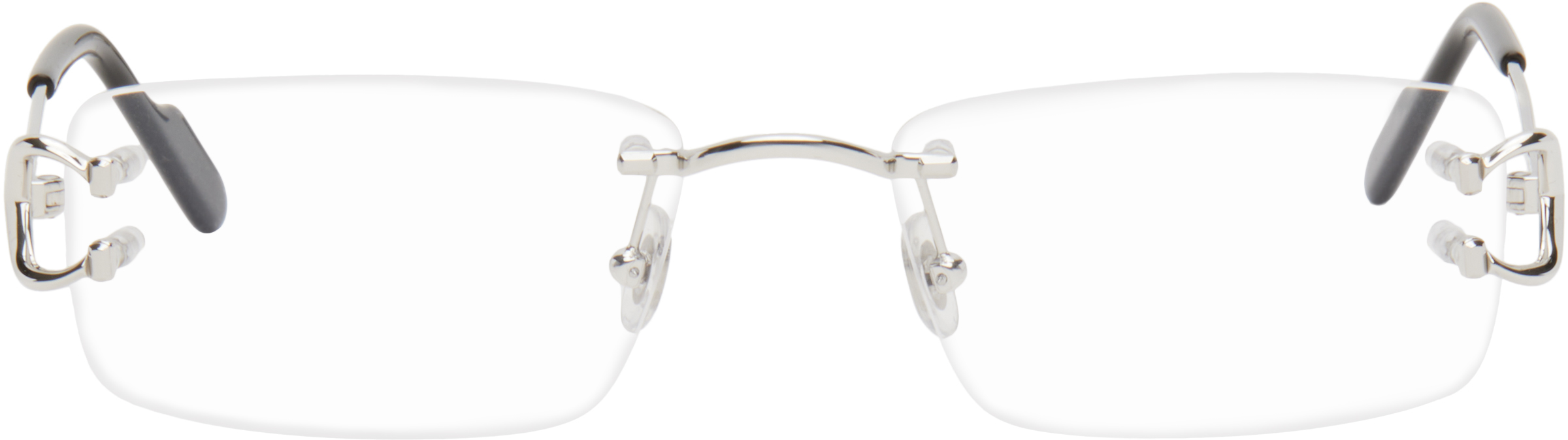 Shop Cartier Silver Ct0344o Glasses In Slvr-slvr-trnsprnt