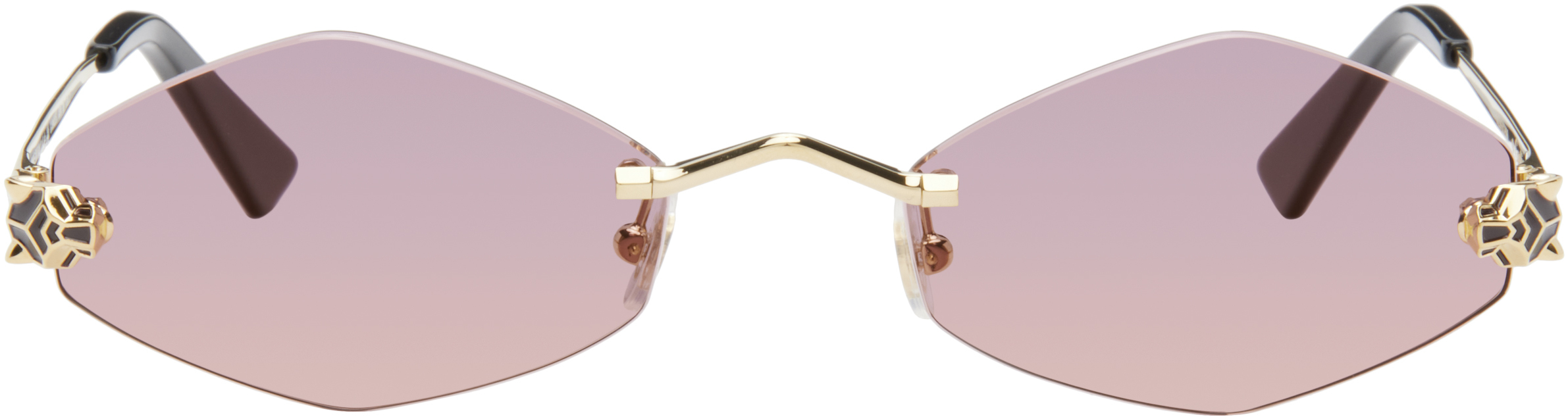 Gold 'Panthère de Cartier' Sunglasses