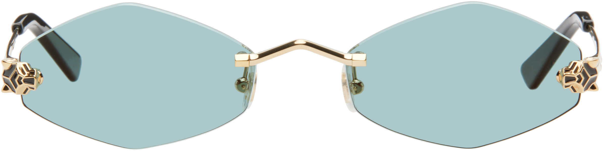 Gold 'Panthère de Cartier' Sunglasses