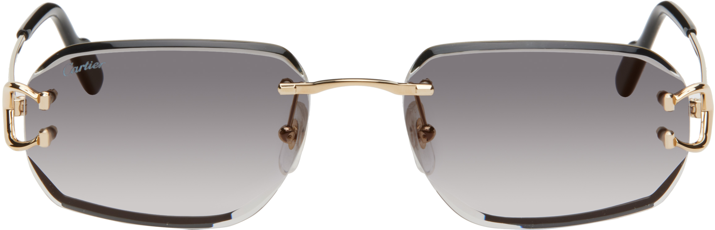 Gold Classic 'C de Cartier' Motif Sunglasses