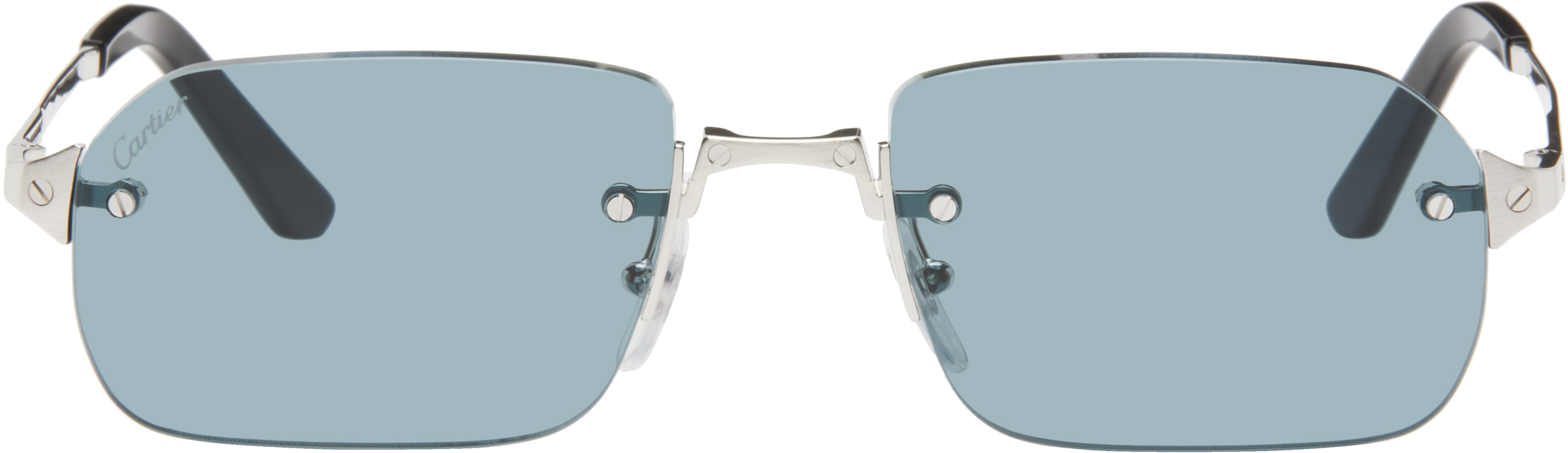 Silver 'Santos de Cartier' Sunglasses