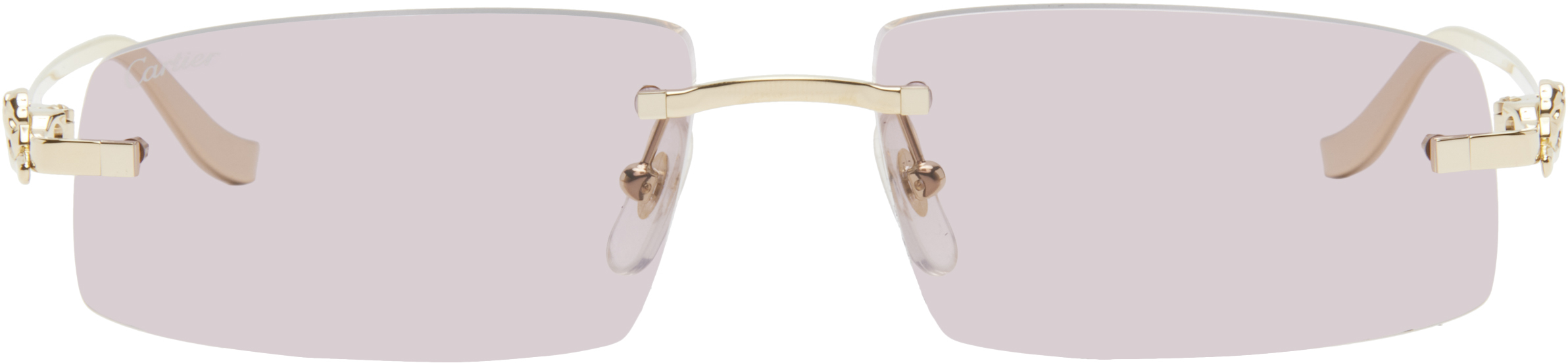 Gold 'Panthère de Cartier' Sunglasses