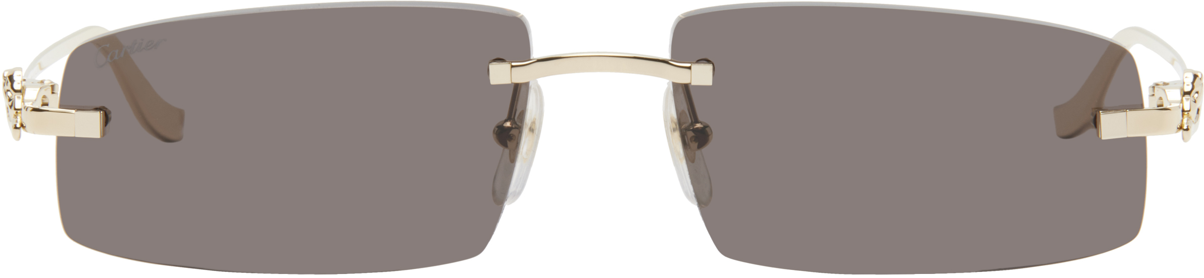 Gold 'Panthère de Cartier' Sunglasses