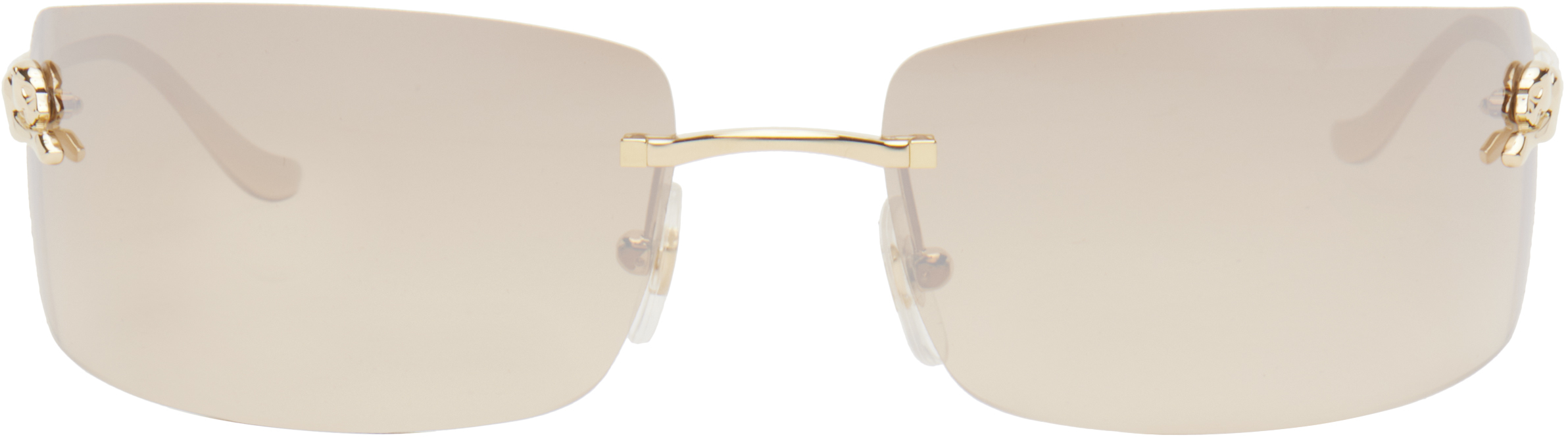 Gold 'Panthère de Cartier' Sunglasses