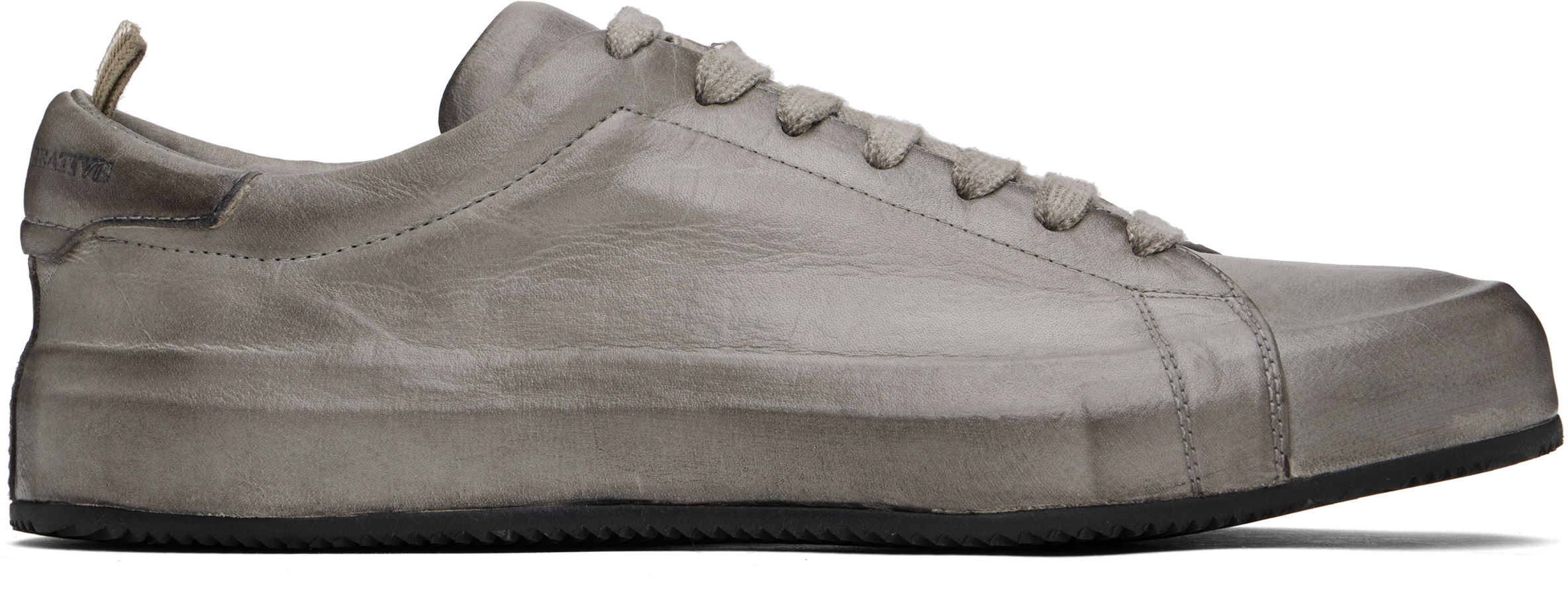 【関税込み】Officine Creative グレー Easy DD 001 スニーカー EASY DD 001 - Grey Leather Low Top Sneakers – Officine Creative