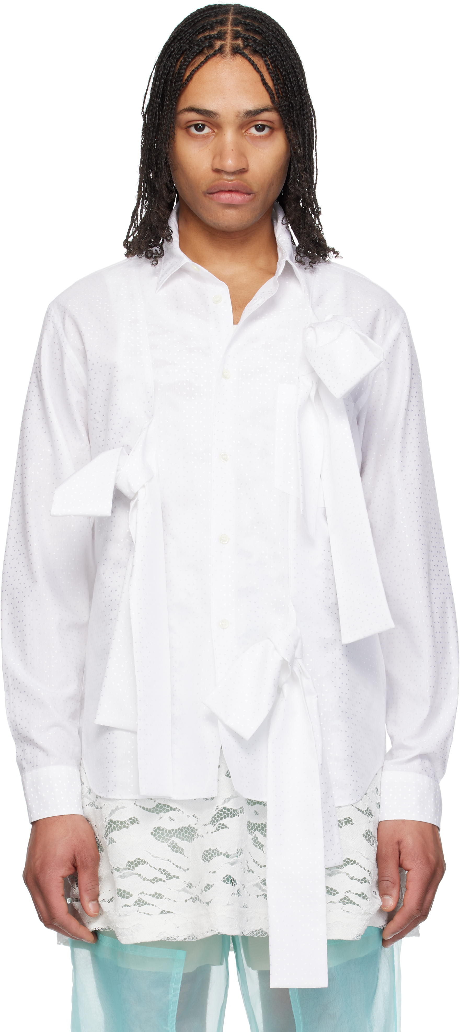 White Jacquard Cloth Shirt