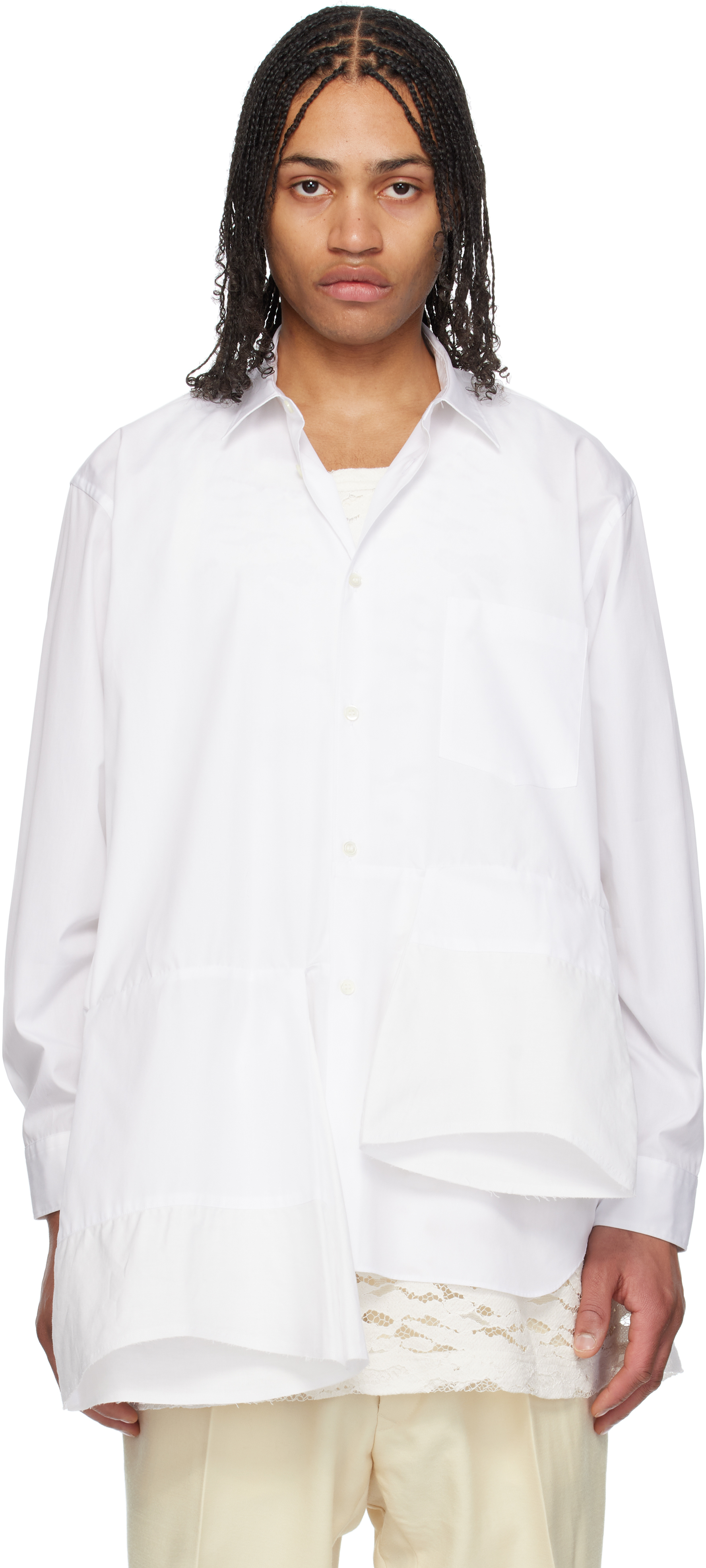 White Cotton Broad 
Cotton Cloth Shirt