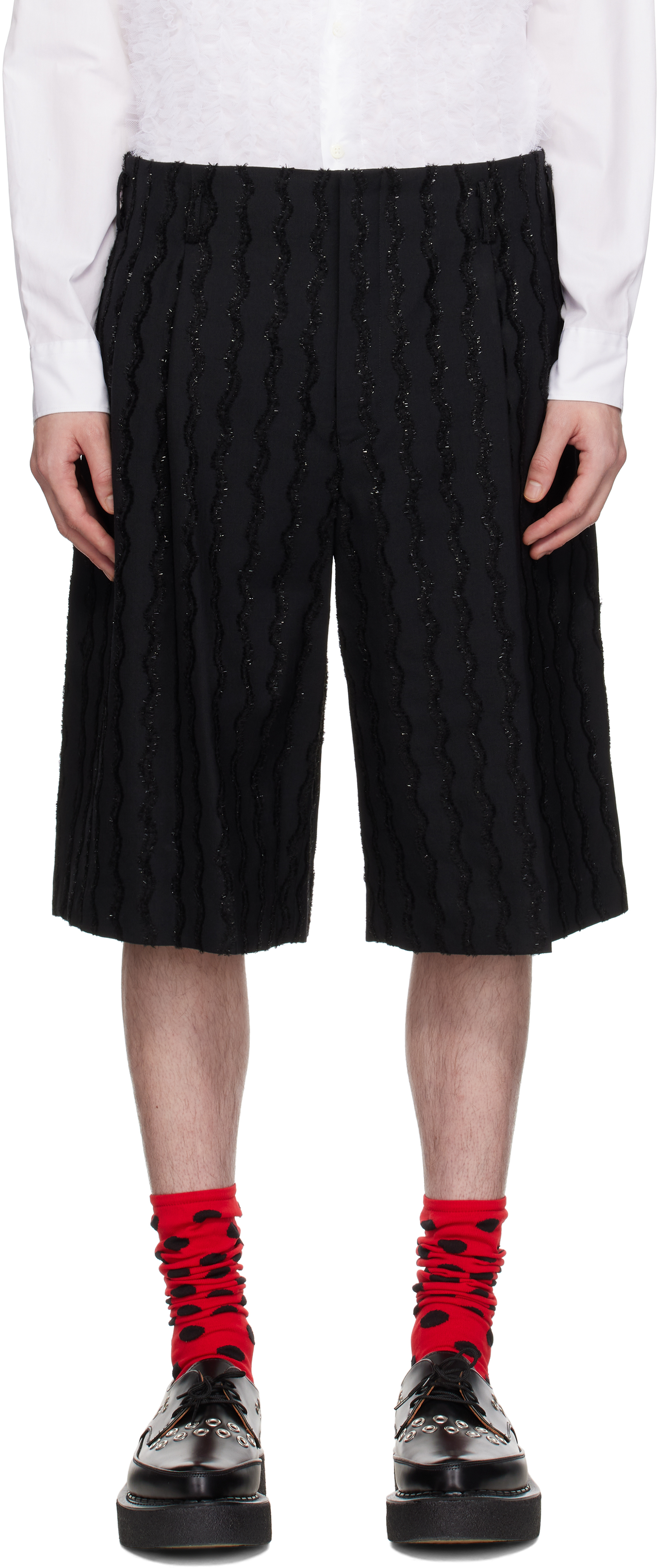 Comme des Garçons Homme Plus: ブラック Viera Mall Embroidery