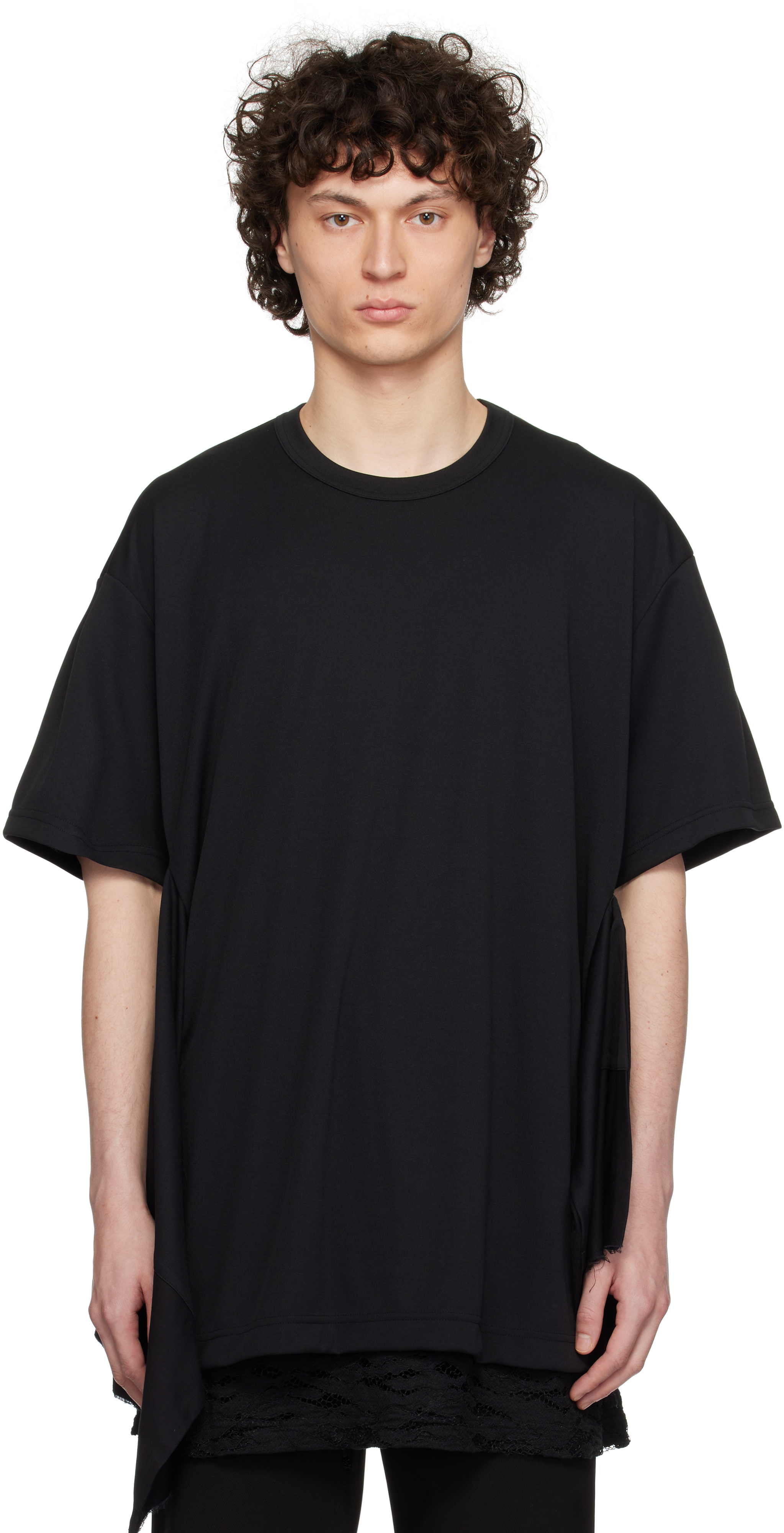 Black Polyester Piqué T-shirt