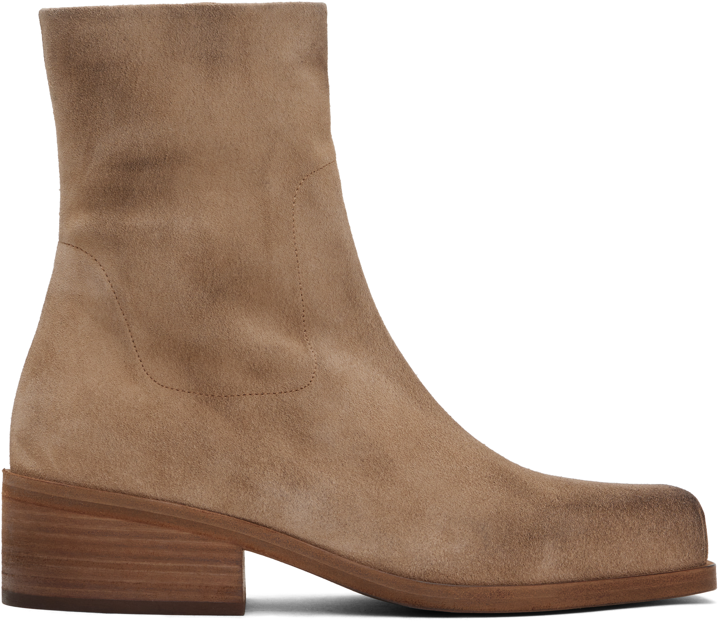 Marsèll 'cassello' Block Heel Ankle Boots In Hazelnut