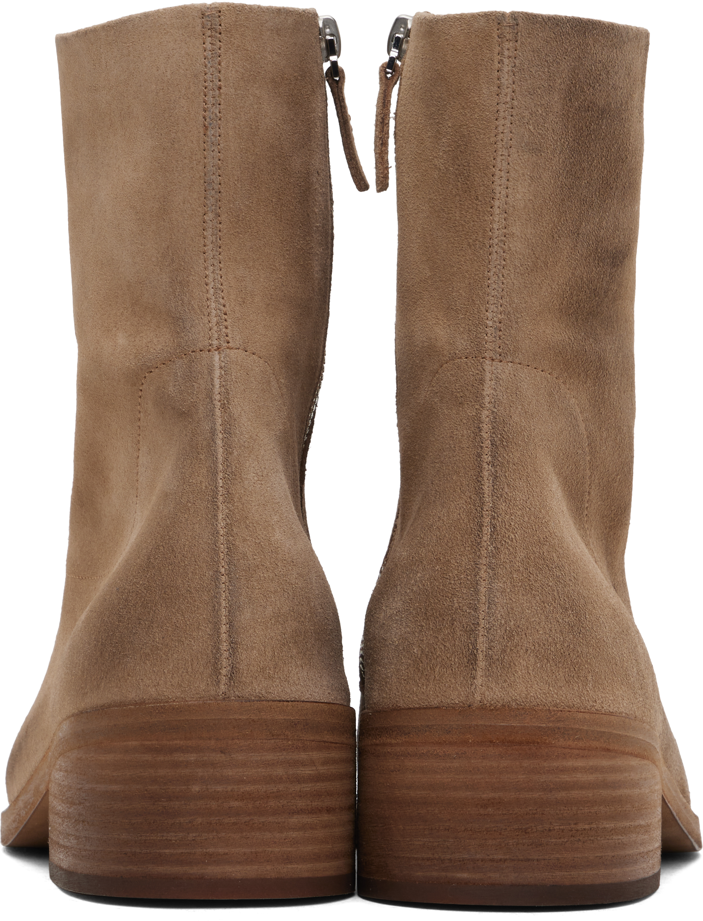 Marsèll 'cassello' Block Heel Ankle Boots In Hazelnut