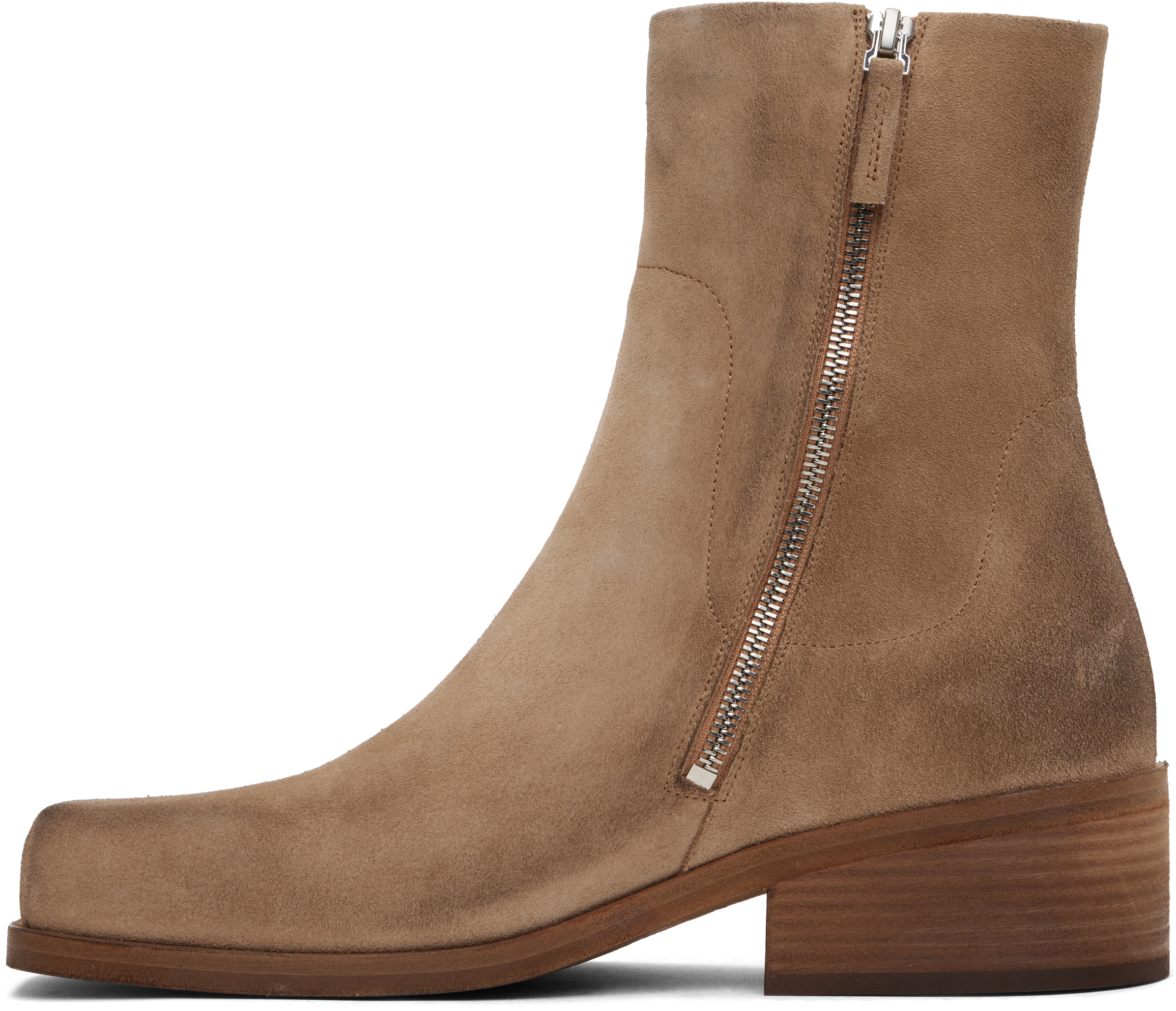 Marsèll 'cassello' Block Heel Ankle Boots In Hazelnut
