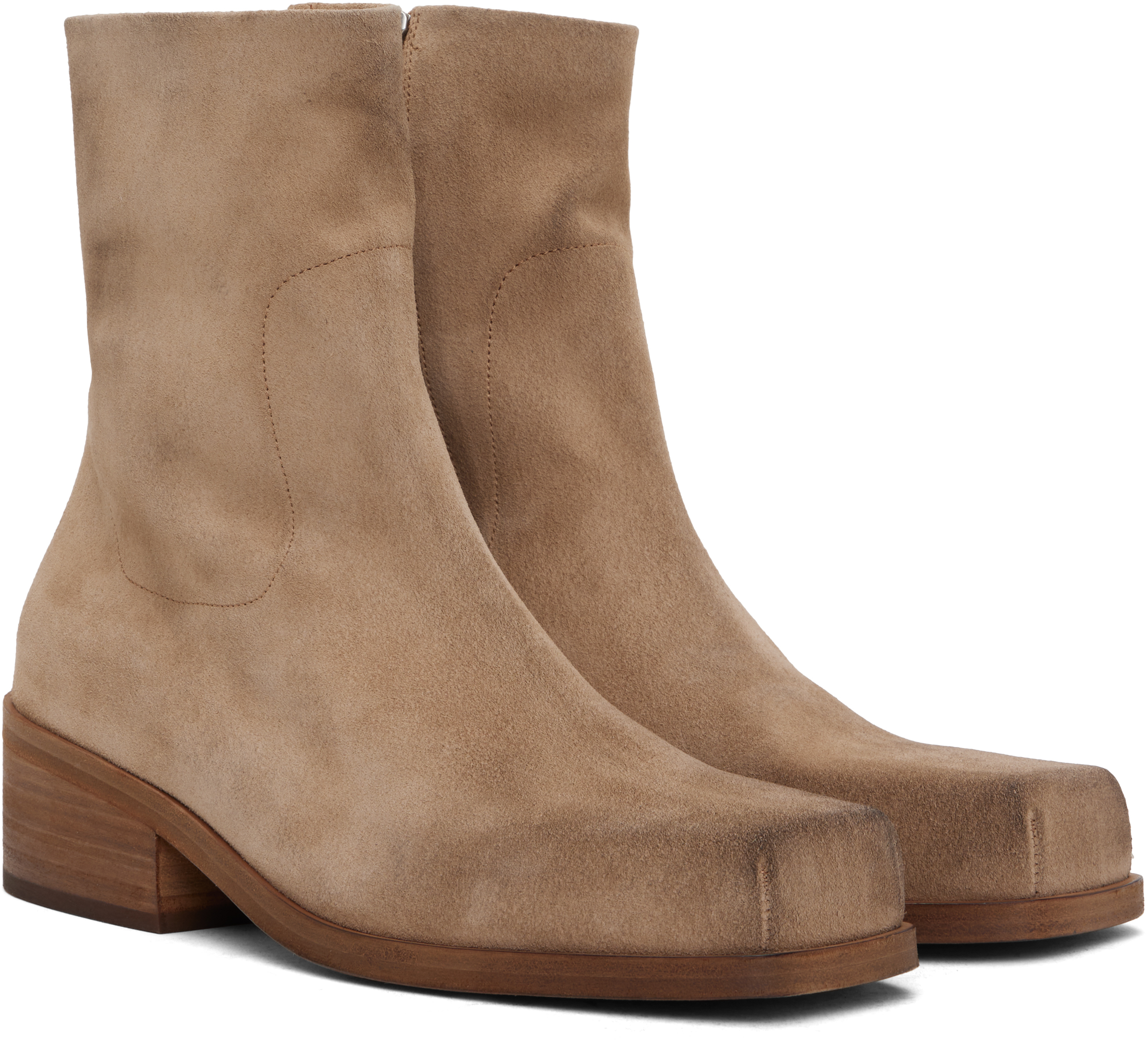 Marsèll 'cassello' Block Heel Ankle Boots In Hazelnut