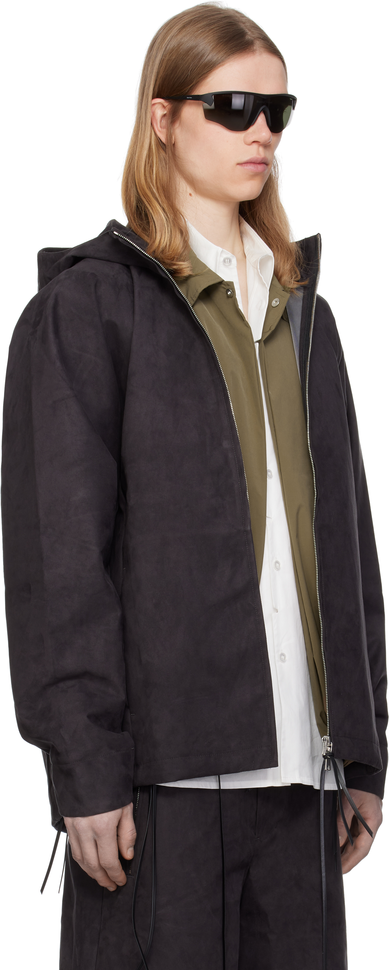 POST ARCHIVE FACTION (PAF) BLACK 8.0 CENTER TECHNICAL FAUX-SUEDE JACKET