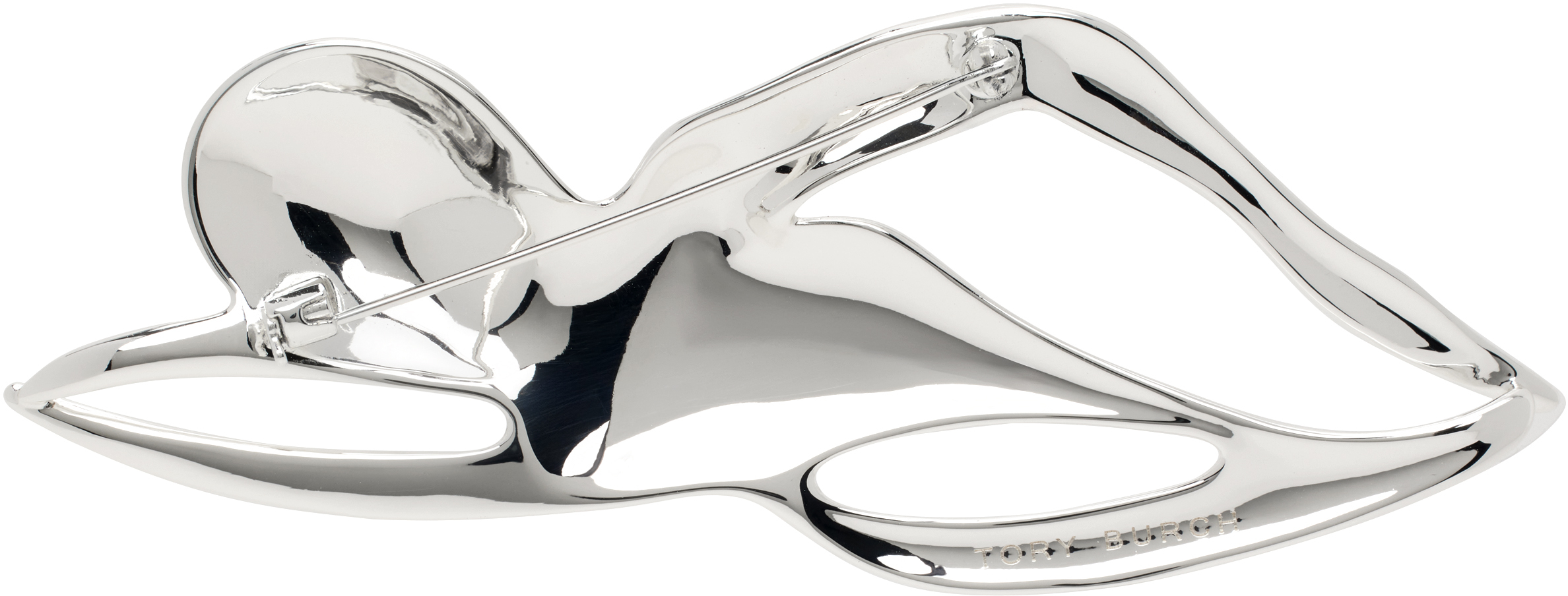 Tory Burch Silver Swimmer Brooch In Light Silver