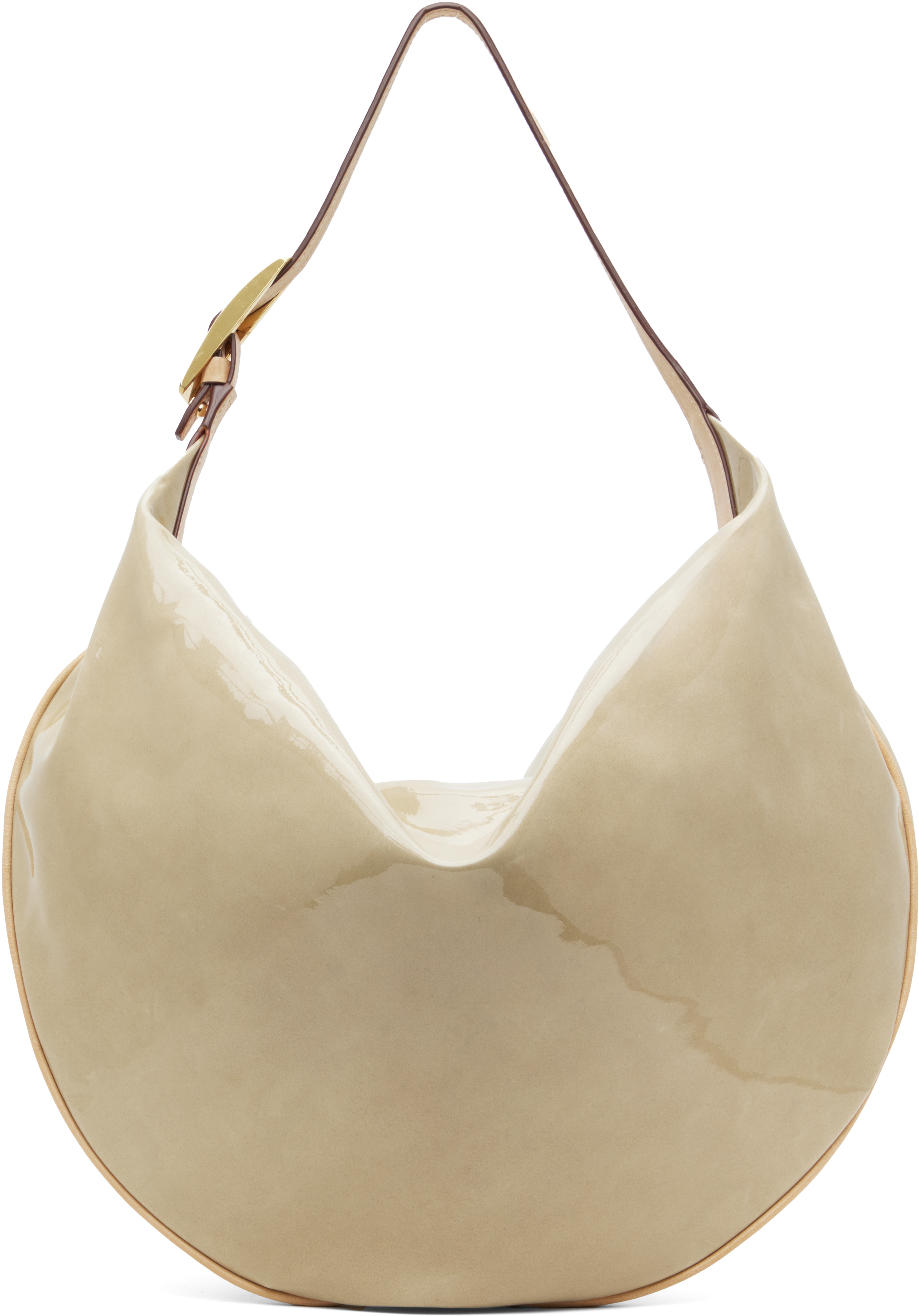 Beige Patent Balloon Bag