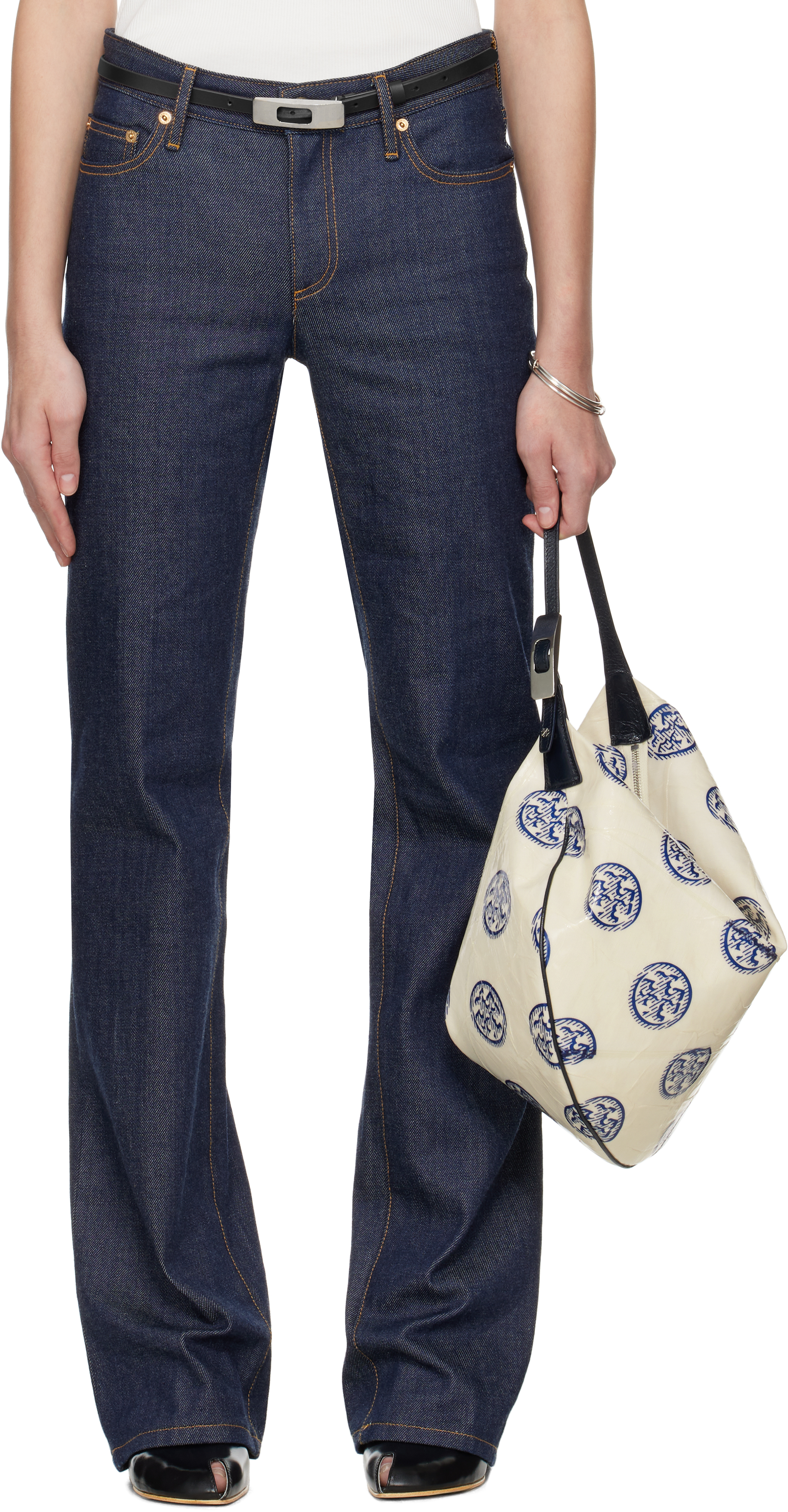 TORY BURCH NAVY SKINNY LEG JEANS